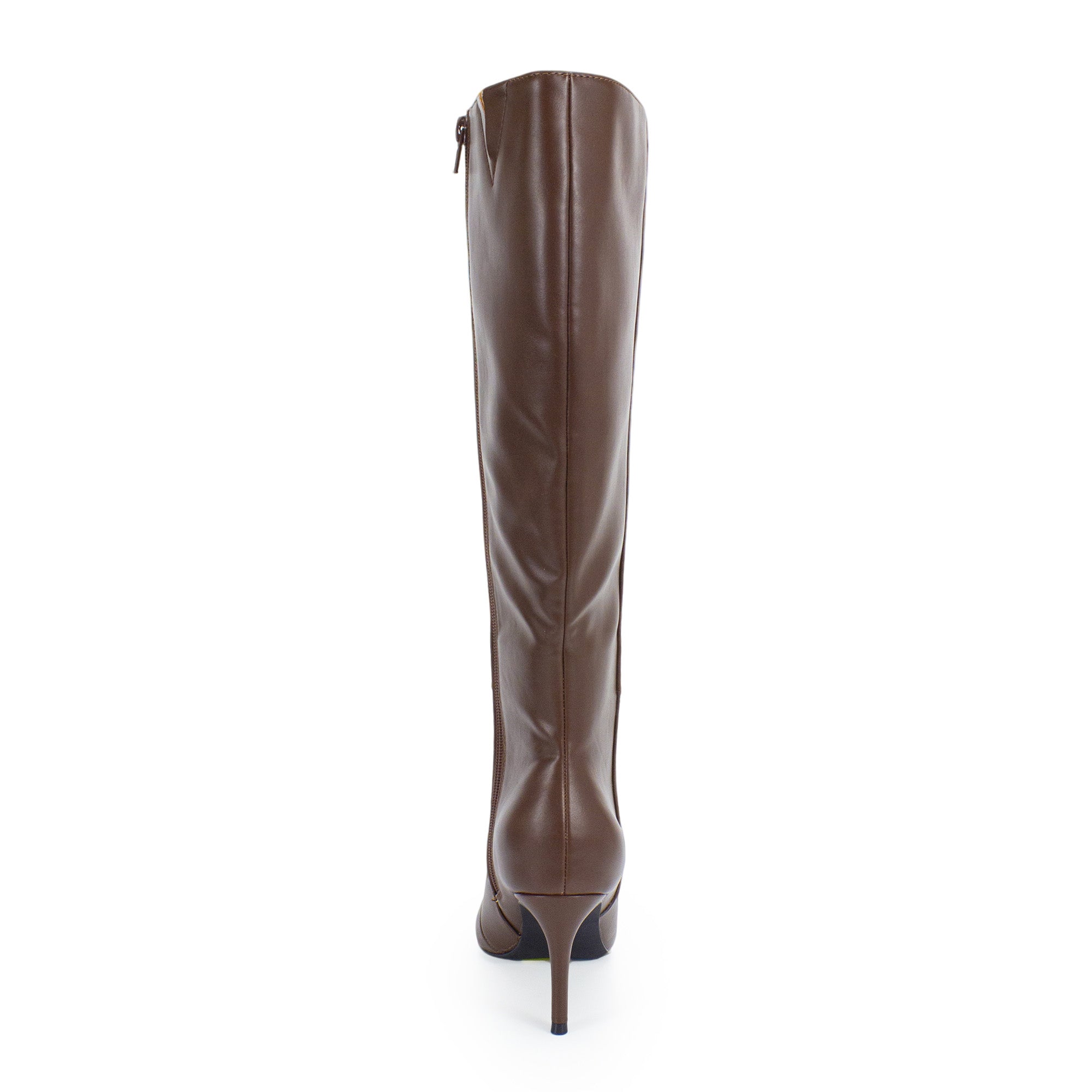 VANESSA-3 KNEE HEIGHT BOOTS BLACK BROWN PU