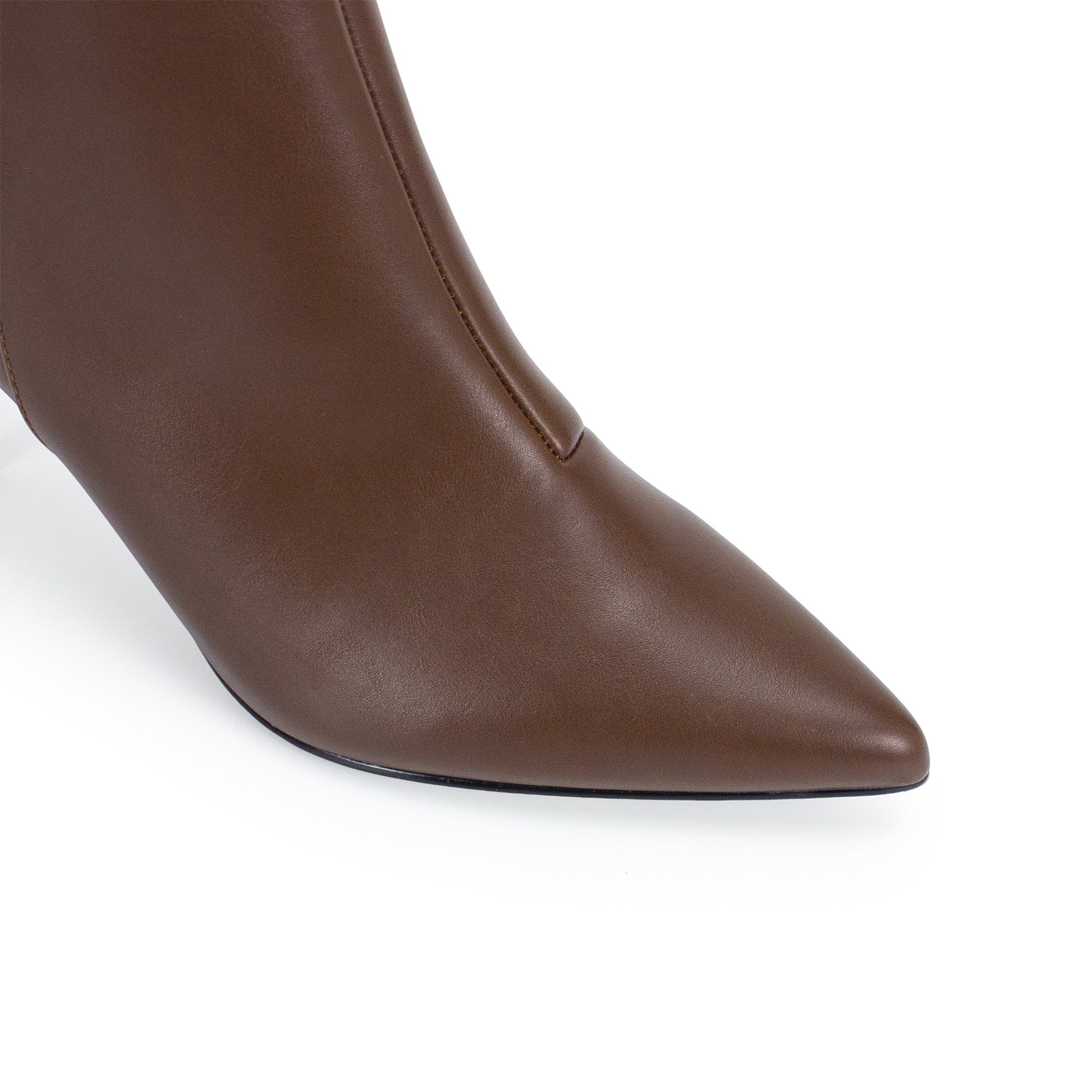 VANESSA-3 KNEE HEIGHT BOOTS BLACK BROWN PU