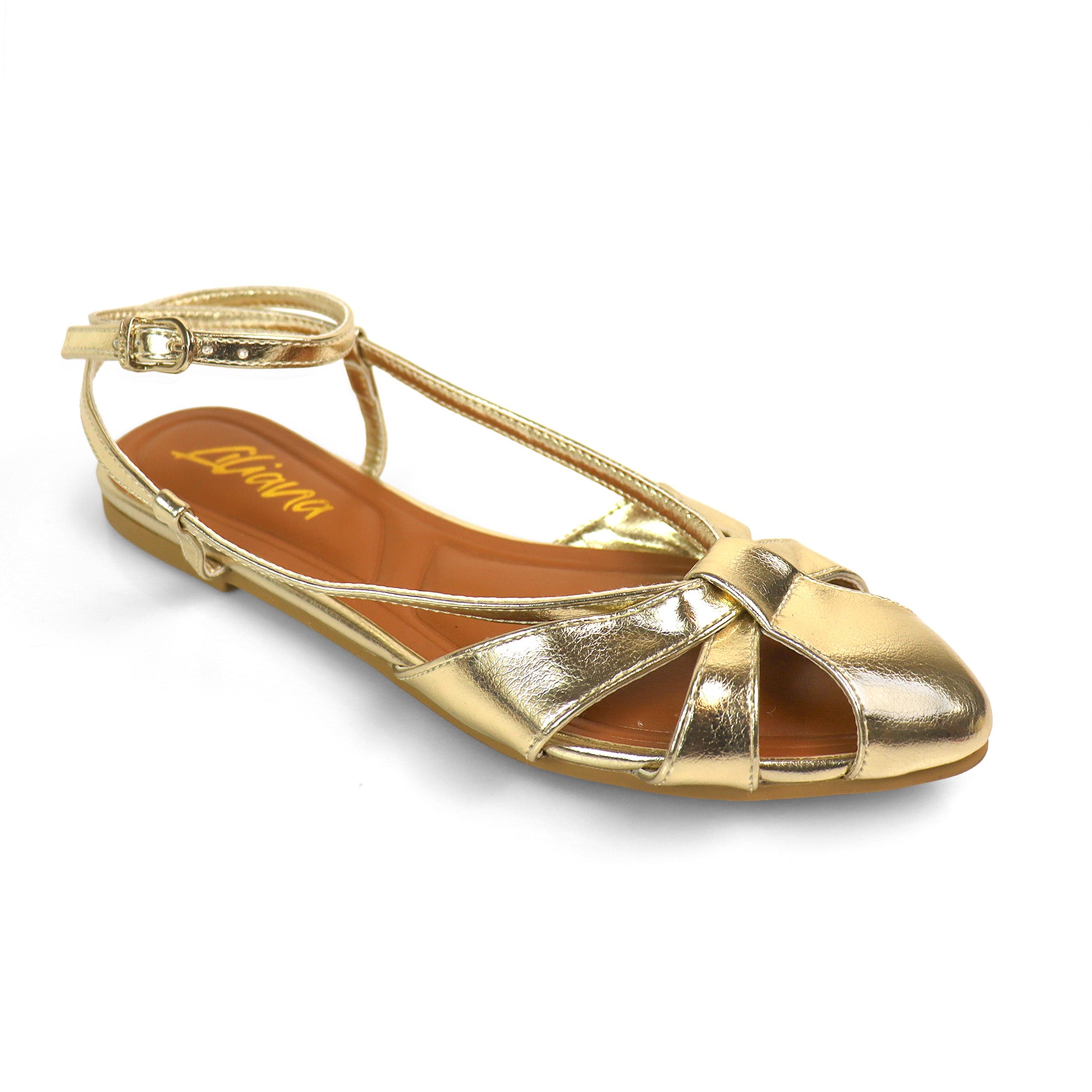 VERANO-5 STRAP SLINGBACK SANDAL GOLD