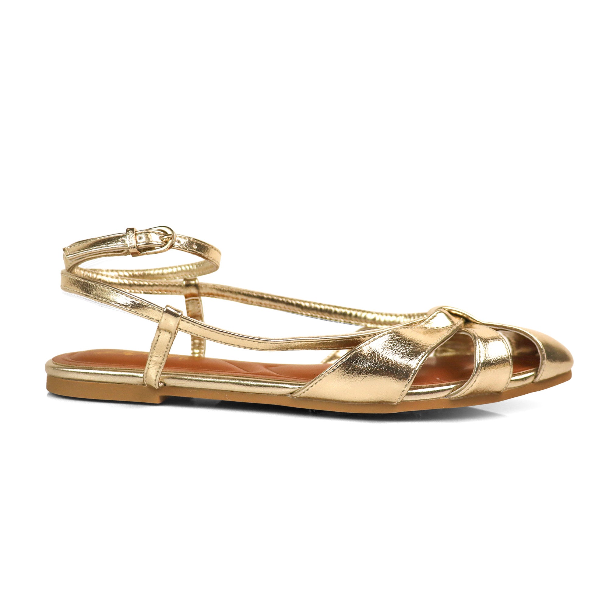 VERANO-5 STRAP SLINGBACK SANDAL GOLD