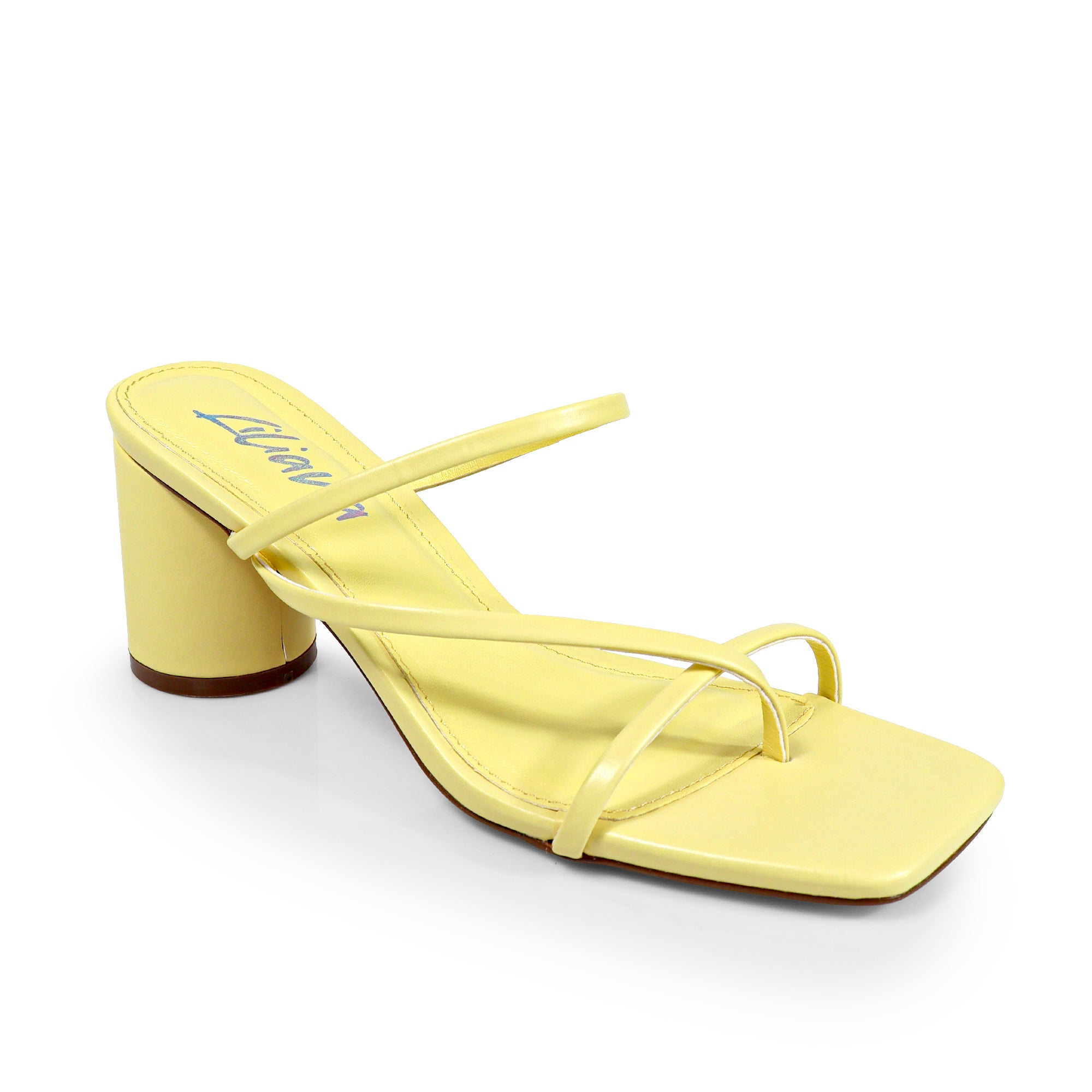 VERONICA-10 SQUARED TOE STRAPPY THONG SANDAL BUTTER