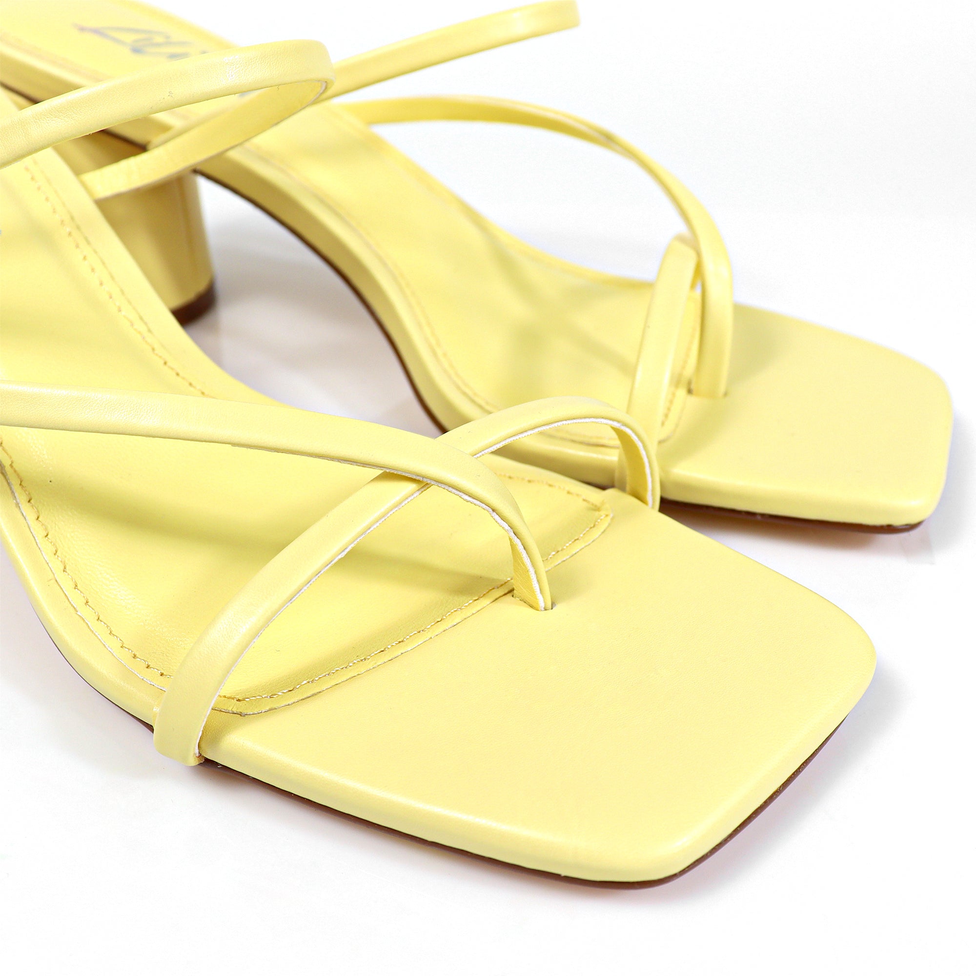 VERONICA-10 SQUARED TOE STRAPPY THONG SANDAL BUTTER