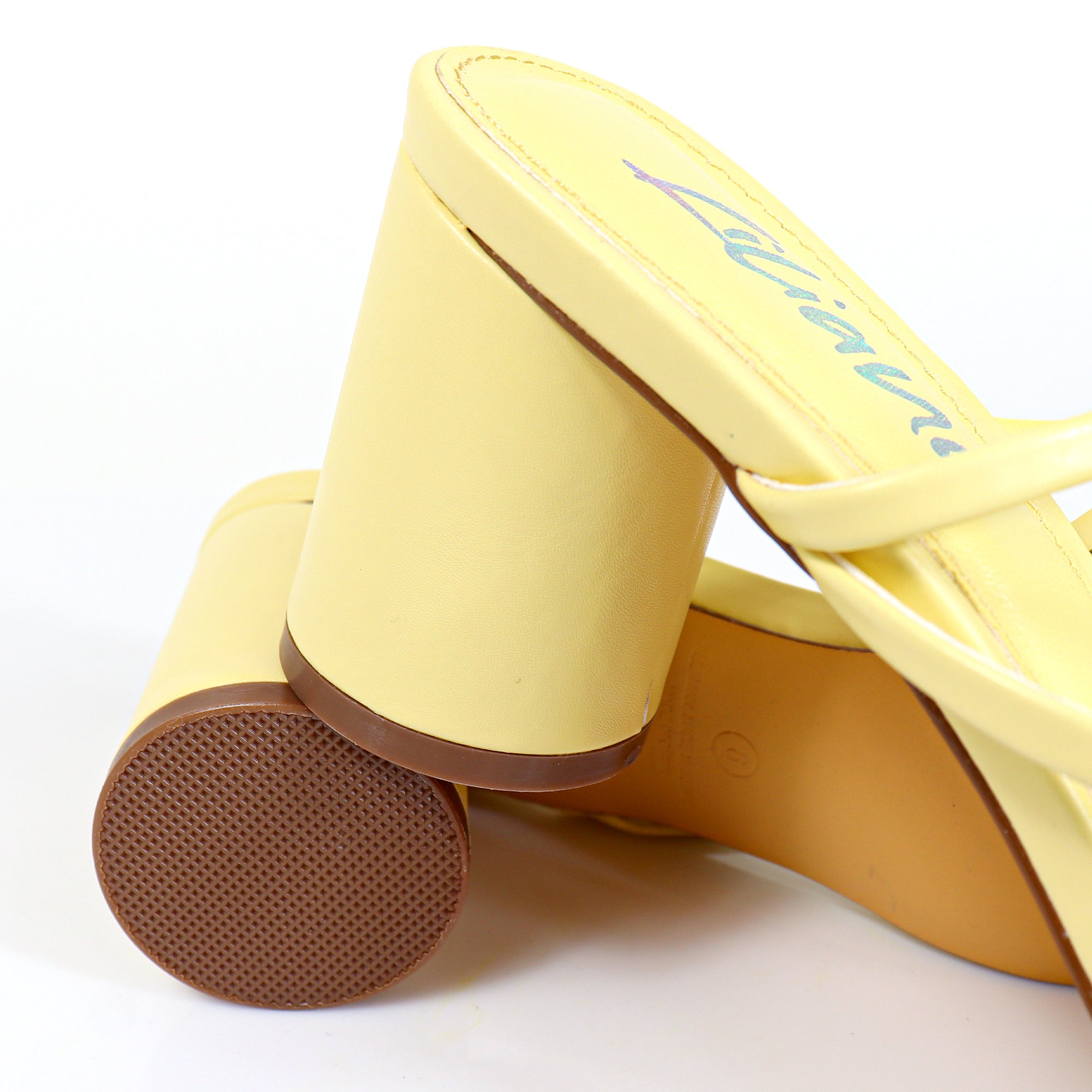 VERONICA-10 SQUARED TOE STRAPPY THONG SANDAL BUTTER