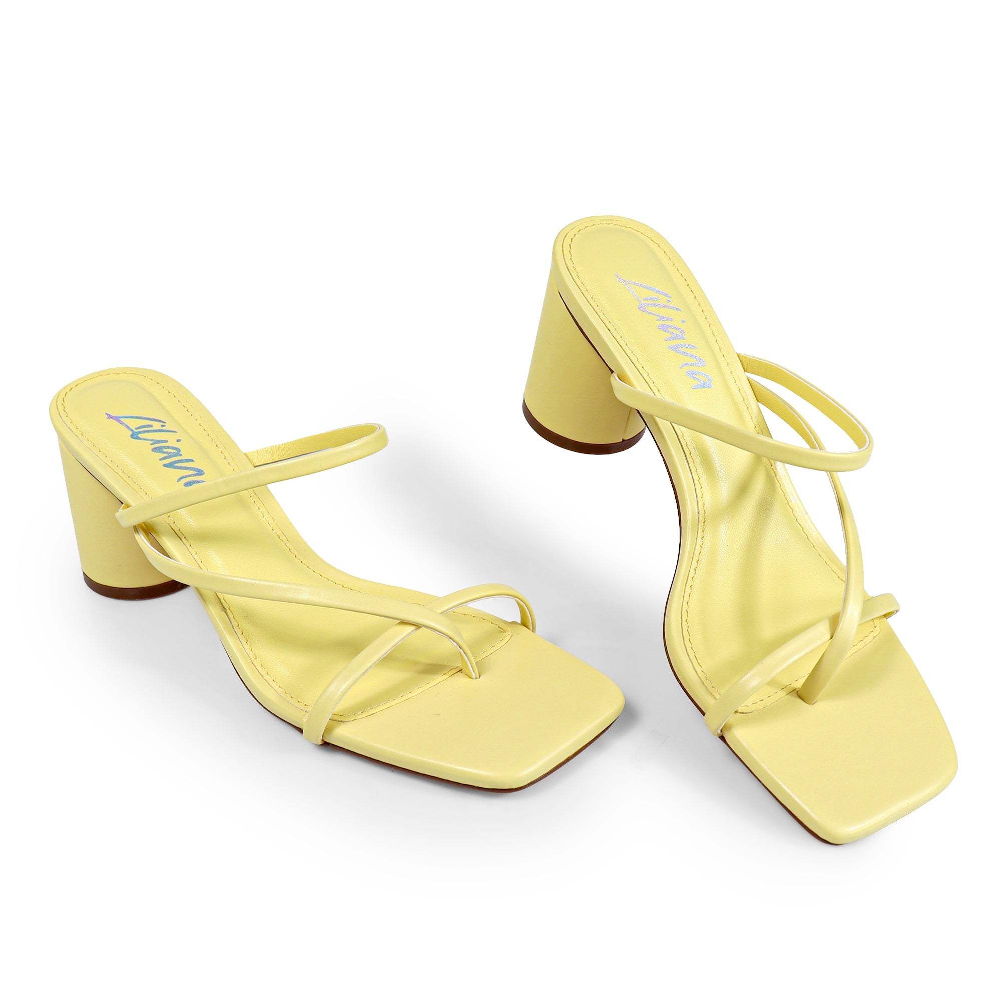 VERONICA-10 SQUARED TOE STRAPPY THONG SANDAL BUTTER