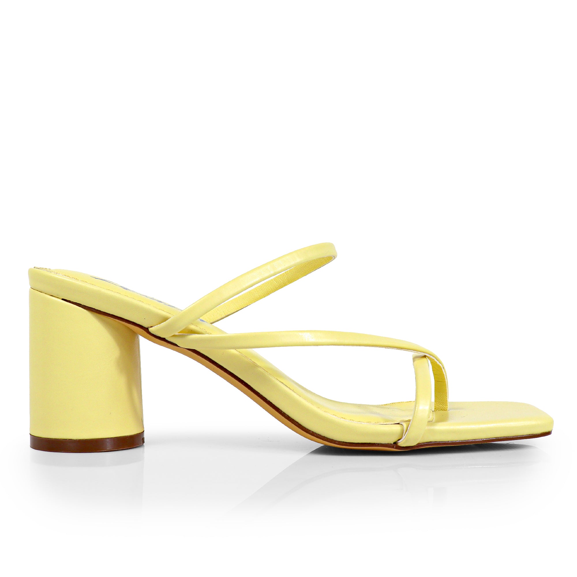 VERONICA-10 SQUARED TOE STRAPPY THONG SANDAL BUTTER