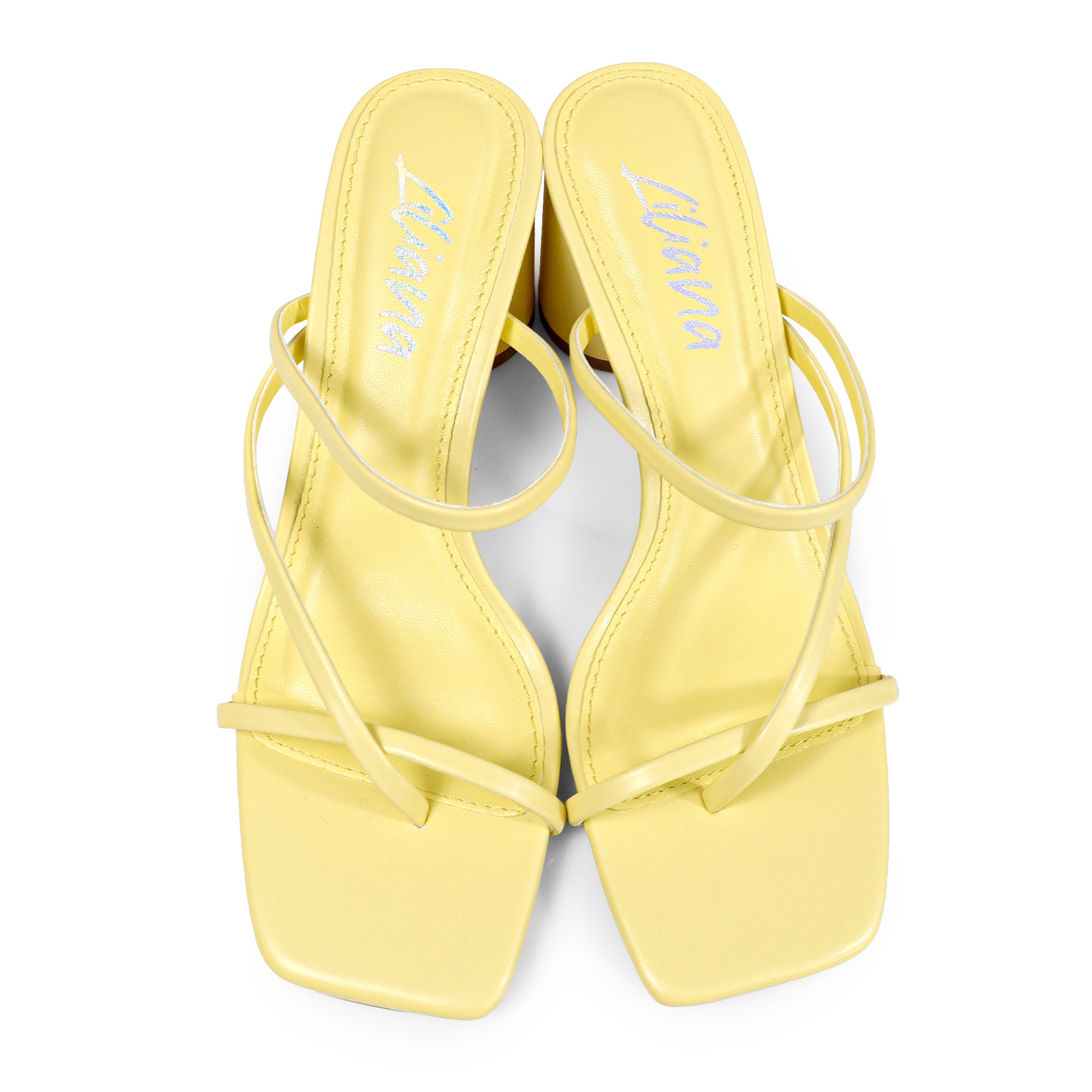 VERONICA-10 SQUARED TOE STRAPPY THONG SANDAL BUTTER