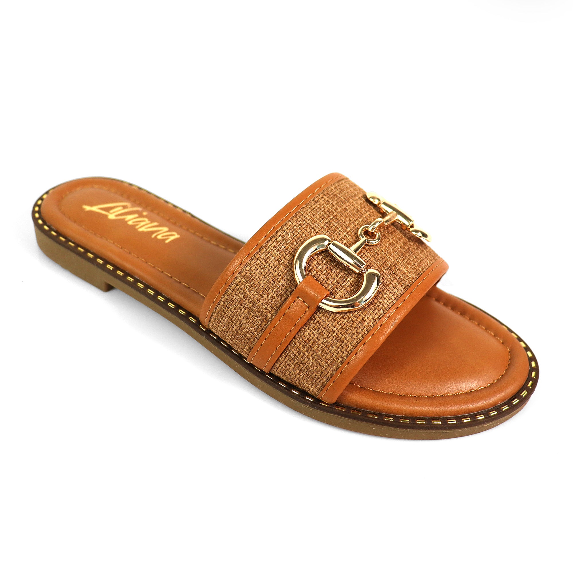 VIDA-1 RAFFIA HORSEIT SANDAL TAN