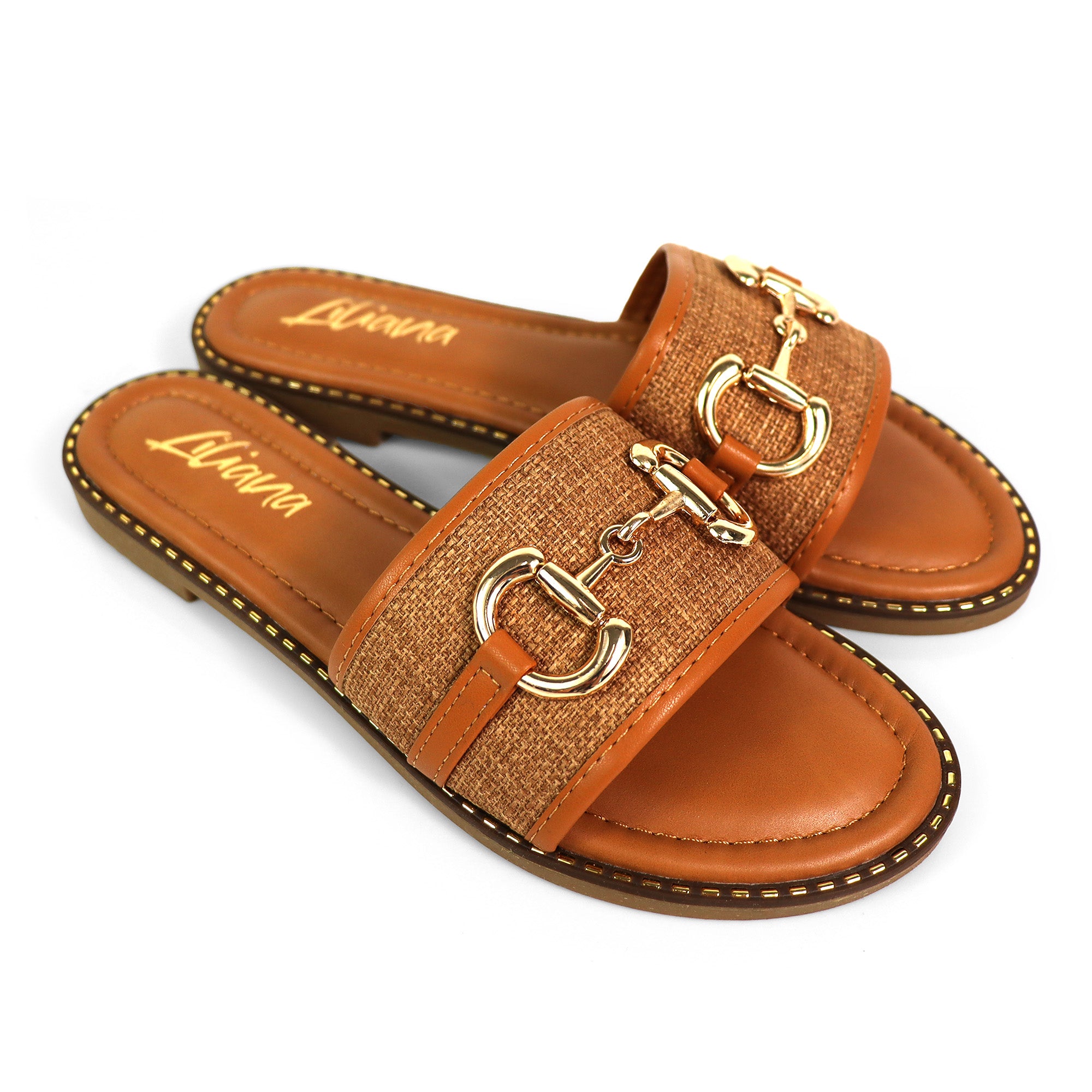 VIDA-1 RAFFIA HORSEIT SANDAL TAN
