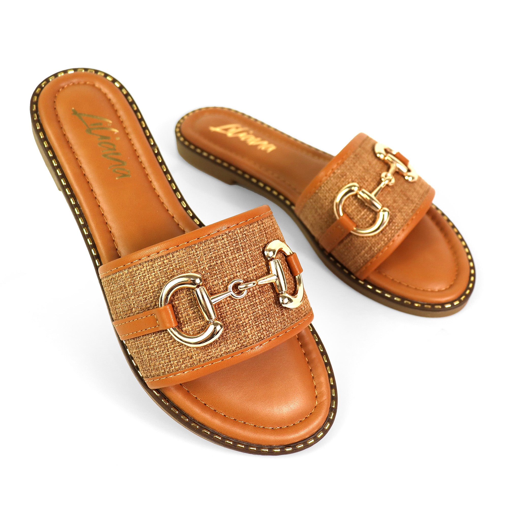 VIDA-1 RAFFIA HORSEIT SANDAL TAN