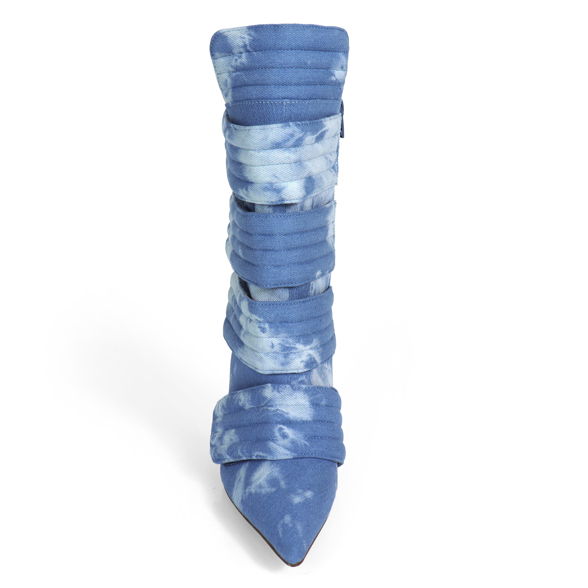 VITTO-130 POINTED TOE PANELBOOTIE W/ HEEL DENIM