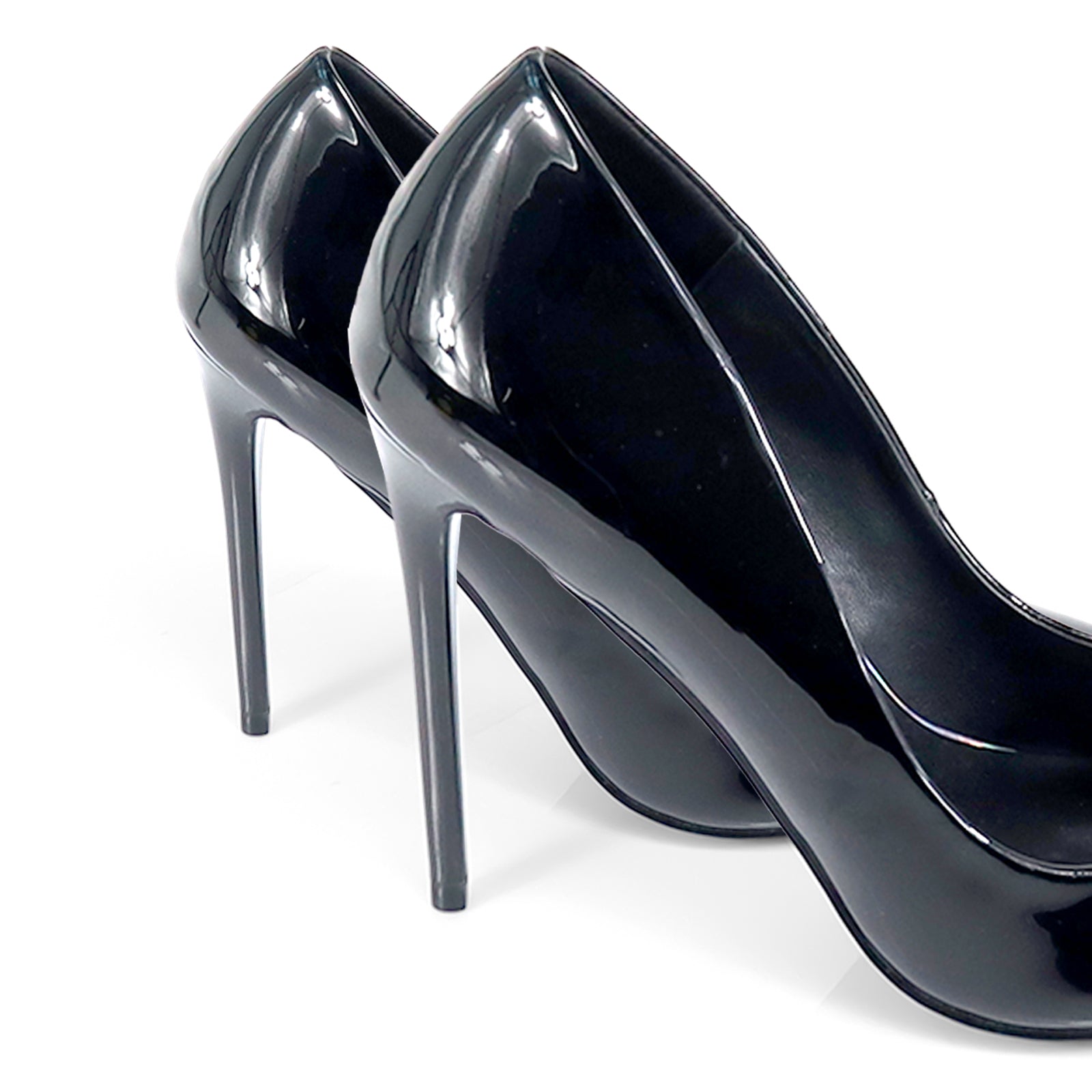 VIVIENNE-1 PATENTED POINTY TOE HEEL BLACK