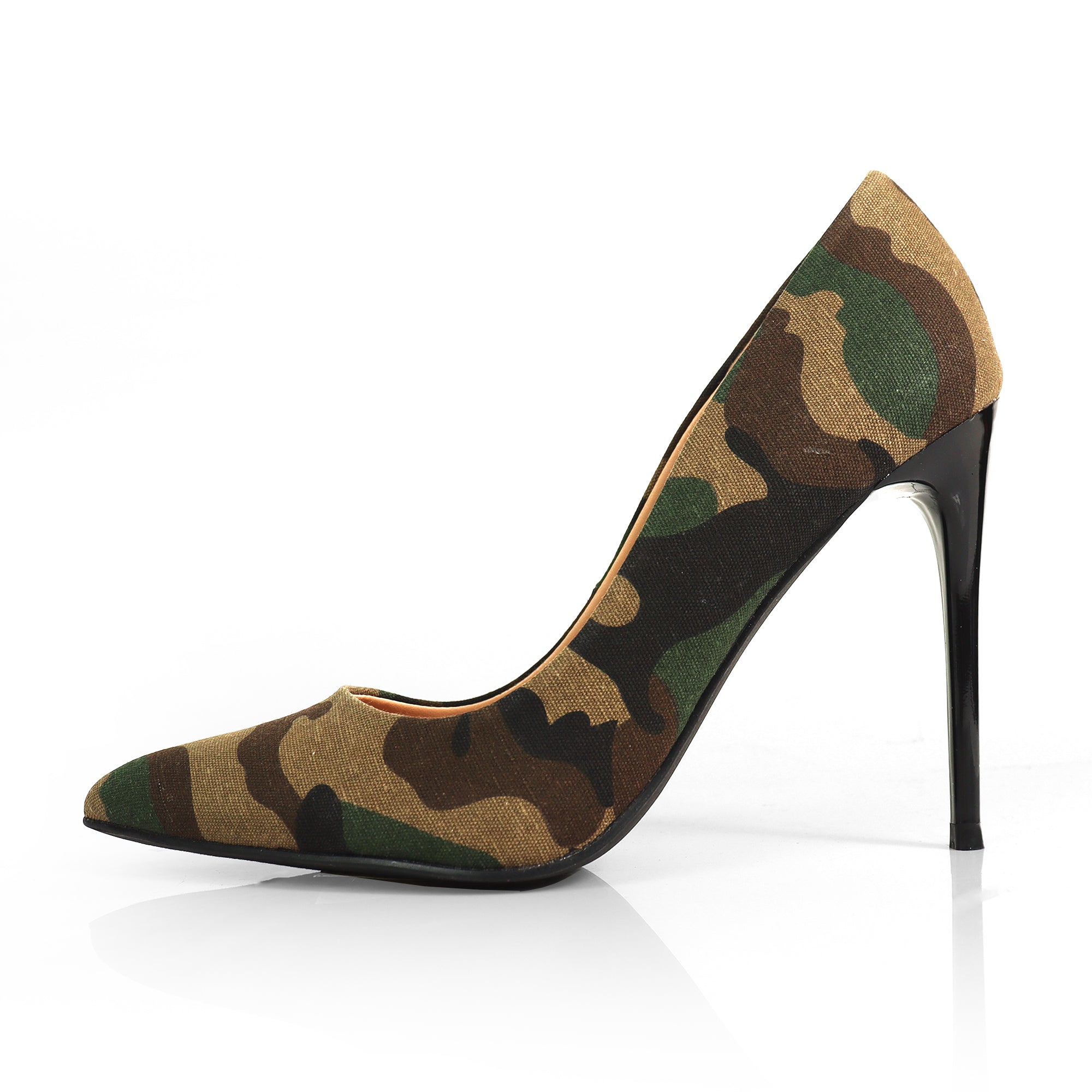 VIVIENNE-1 PATENTED POINTY TOE HEEL CAMOUFLAGE