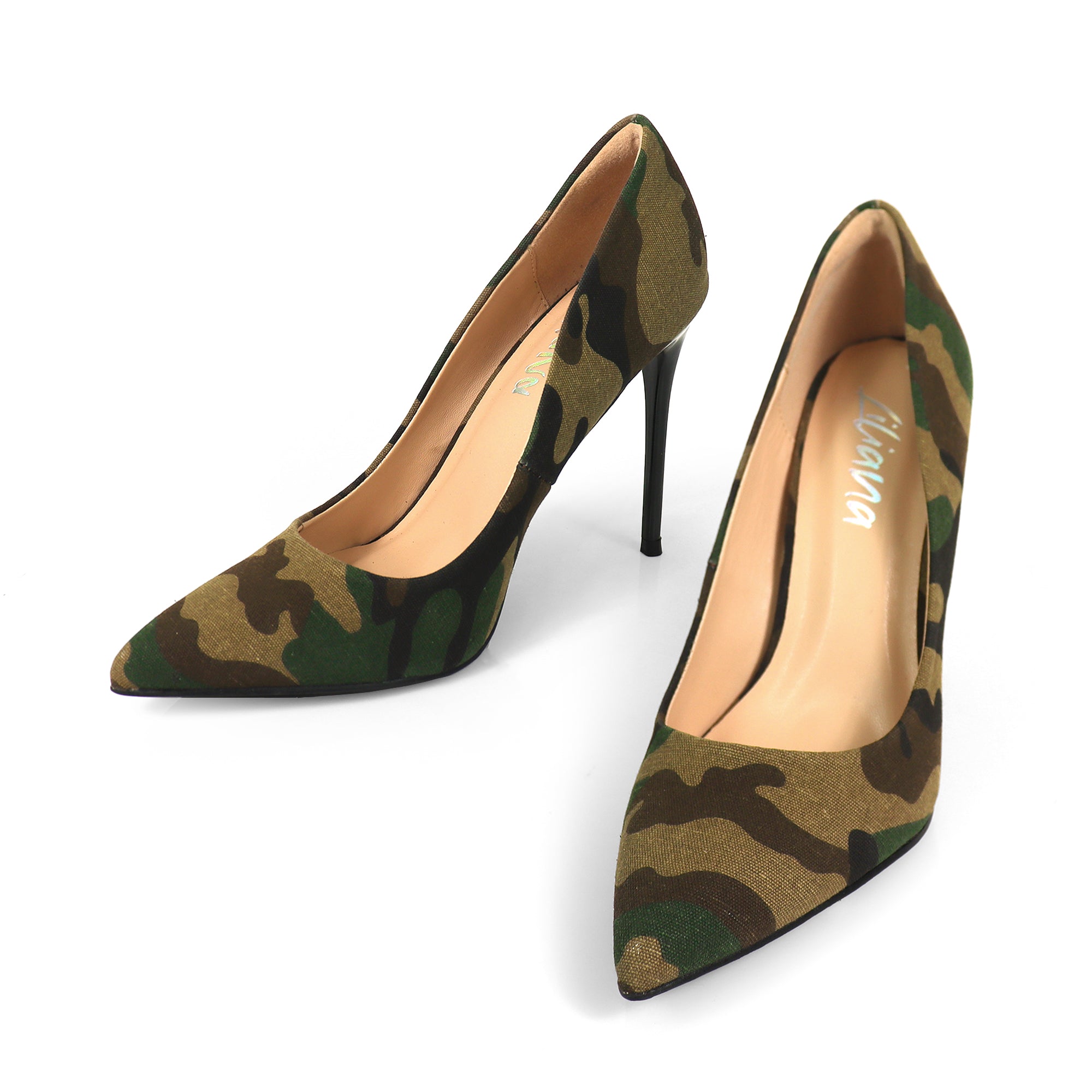VIVIENNE-1 PATENTED POINTY TOE HEEL CAMOUFLAGE