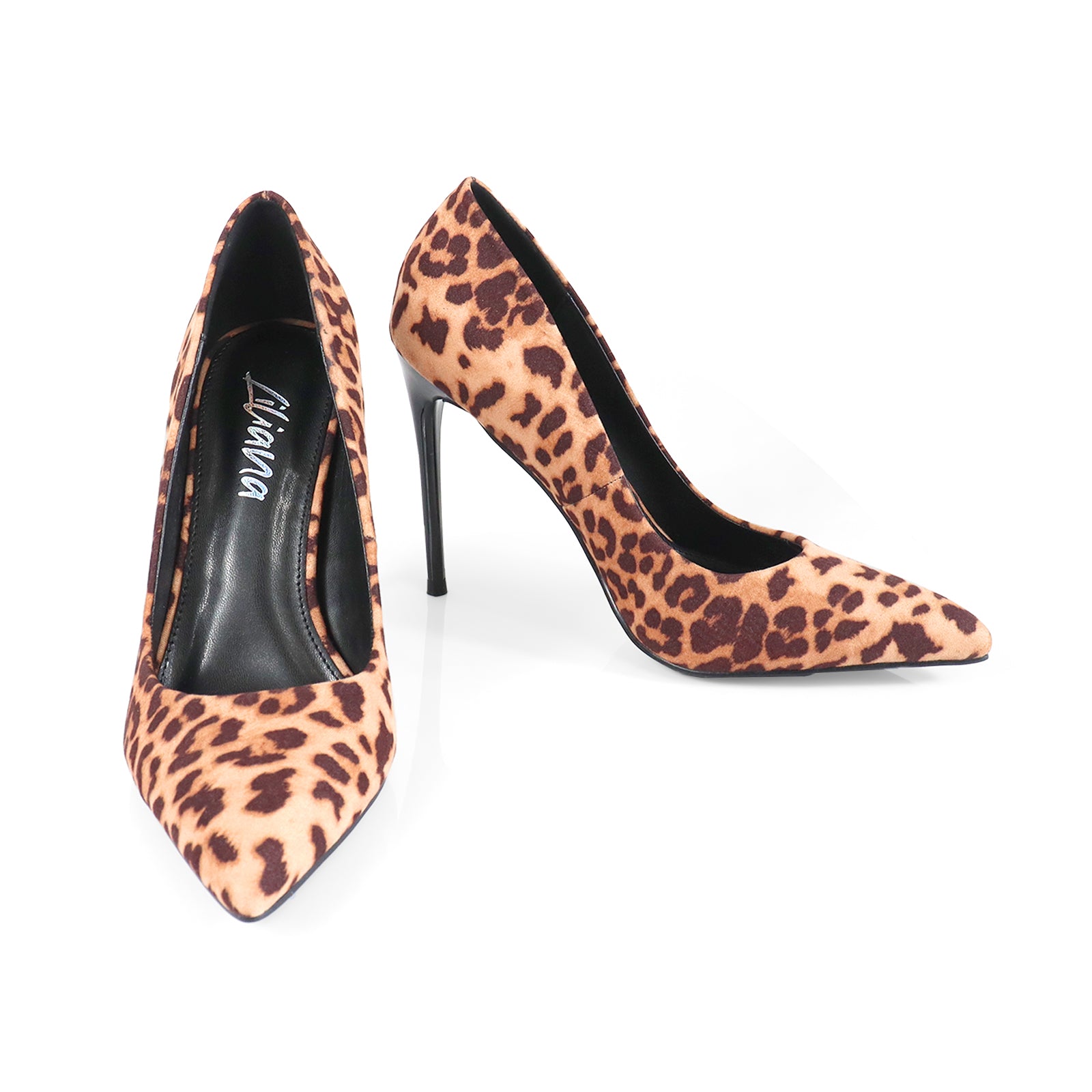 VIVIENNE-1 PATENTED POINTY TOE HEEL LEOPARD