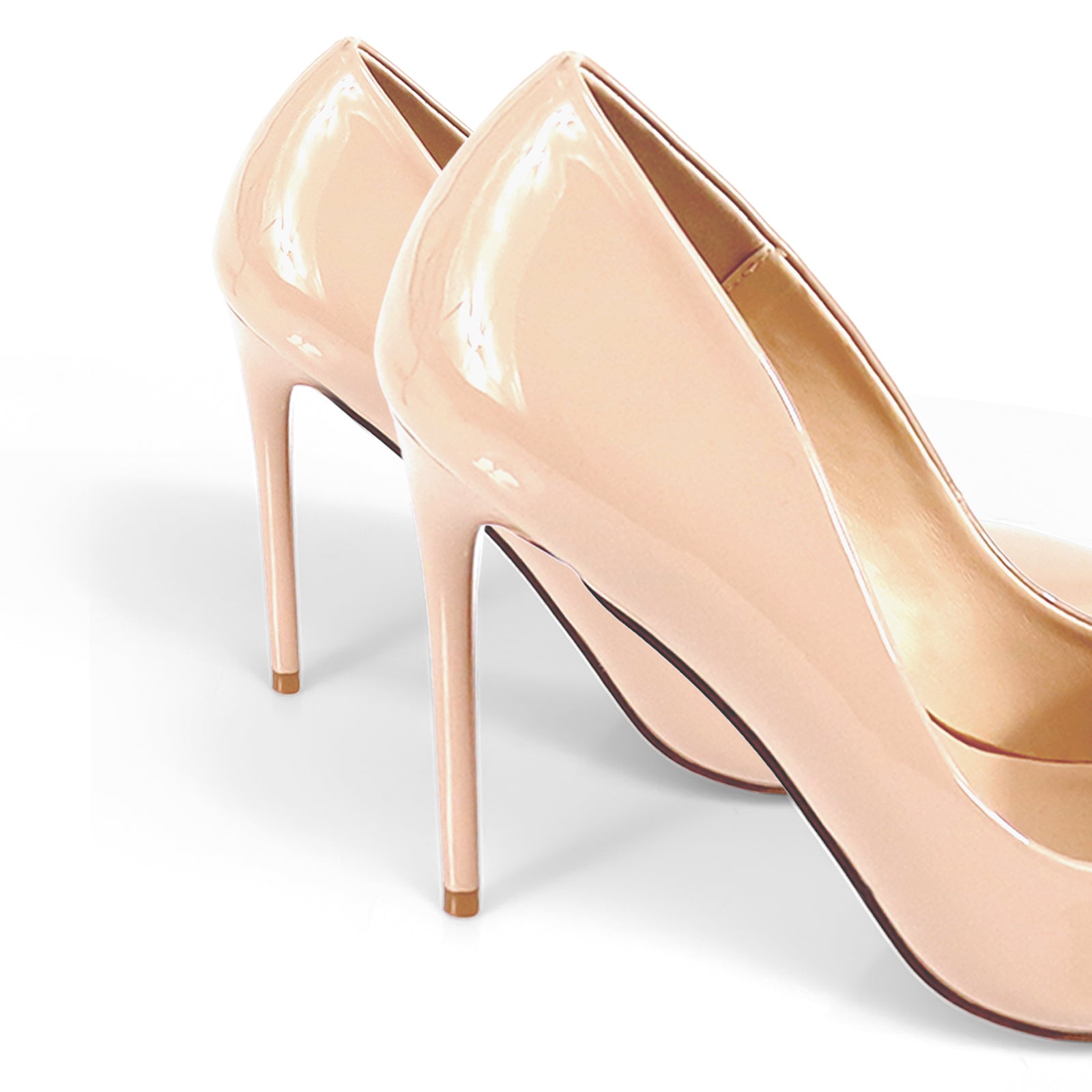 VIVIENNE-1 PATENTED POINTY TOE HEEL NUDE