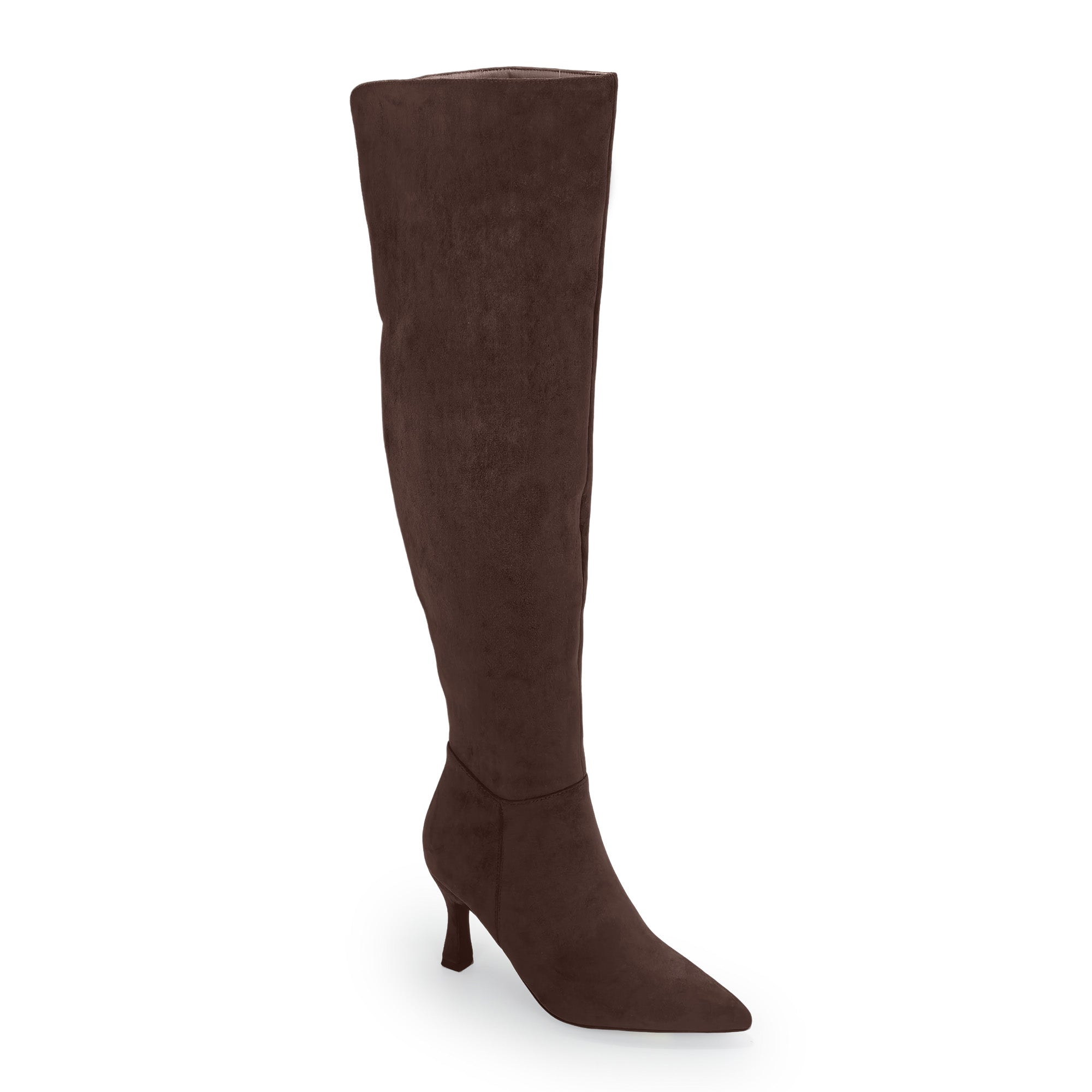 WATCHING-1 KNEE HIGH BOOTS W/ HEEL CHOCOLATE