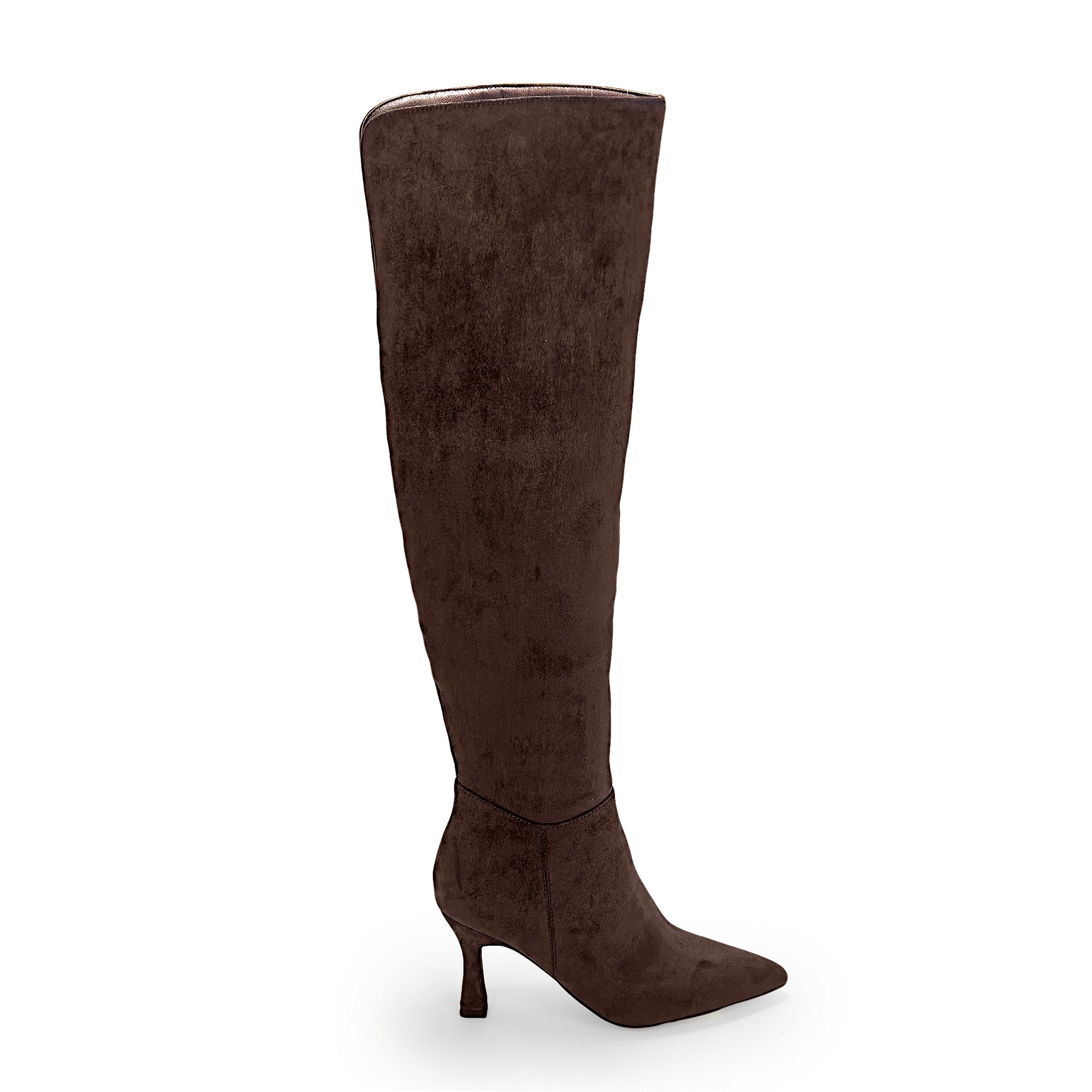 WATCHING-1 KNEE HIGH BOOTS W/ HEEL CHOCOLATE