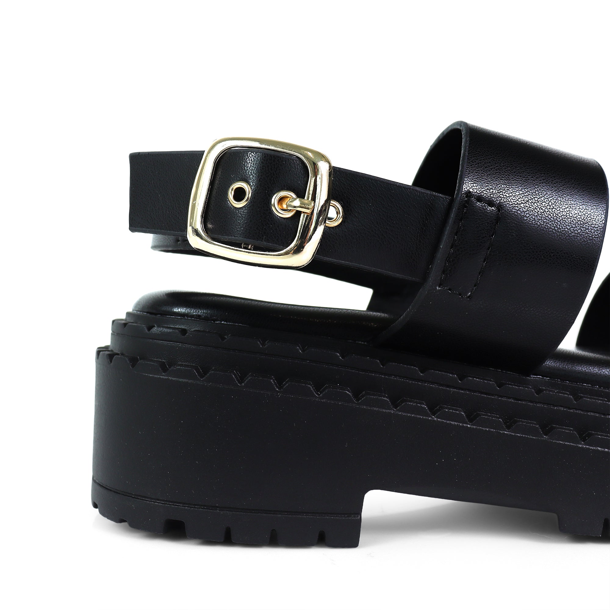 WENDY-2 CHUNCKY GLADIATOR PLATFORM SANDAL BLACK