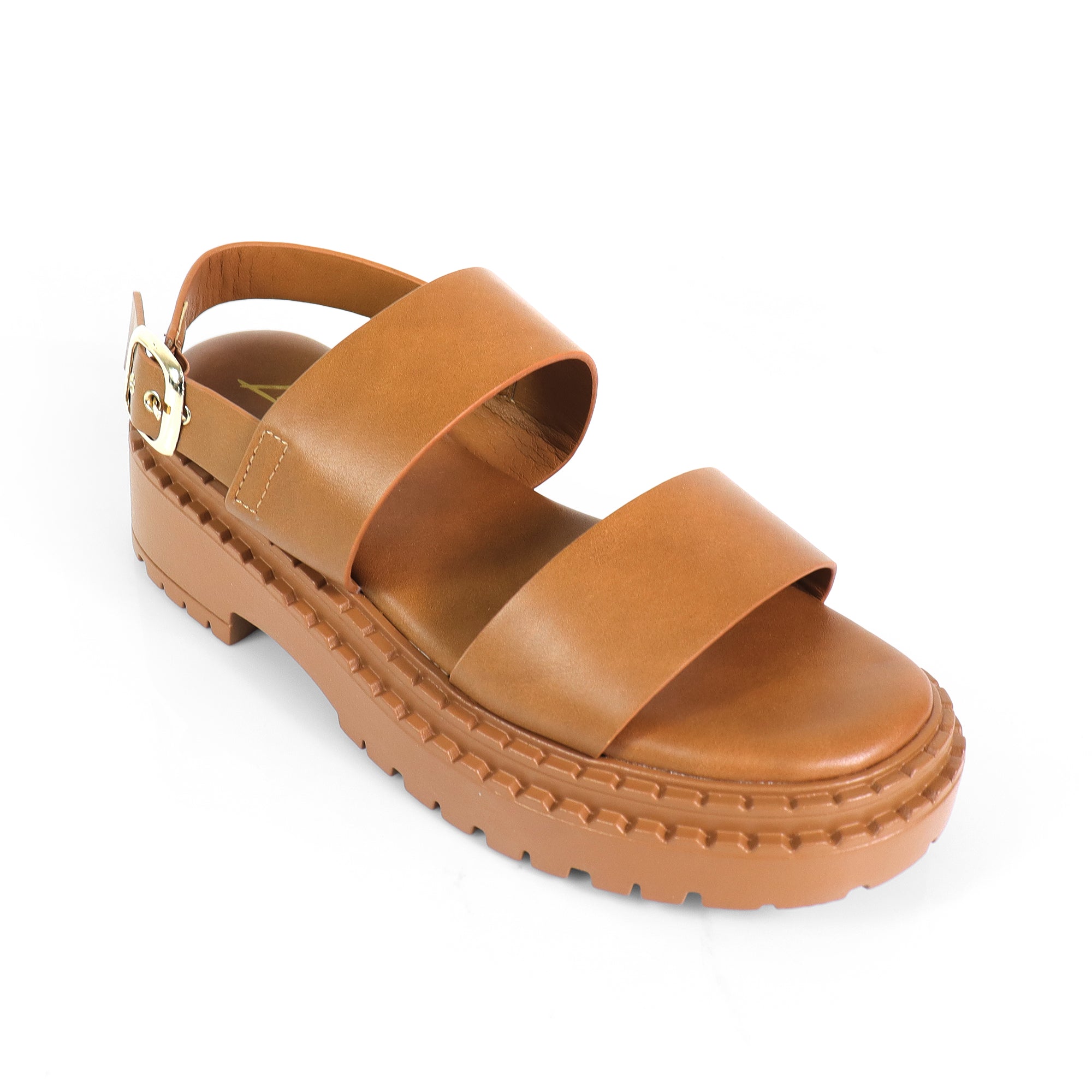 WENDY-2 CHUNCKY GLADIATOR PLATFORM SANDAL TAN