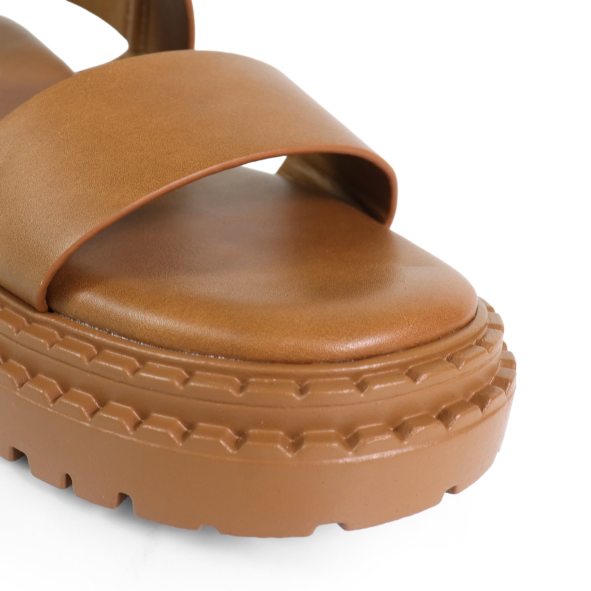 WENDY-2 CHUNCKY GLADIATOR PLATFORM SANDAL TAN