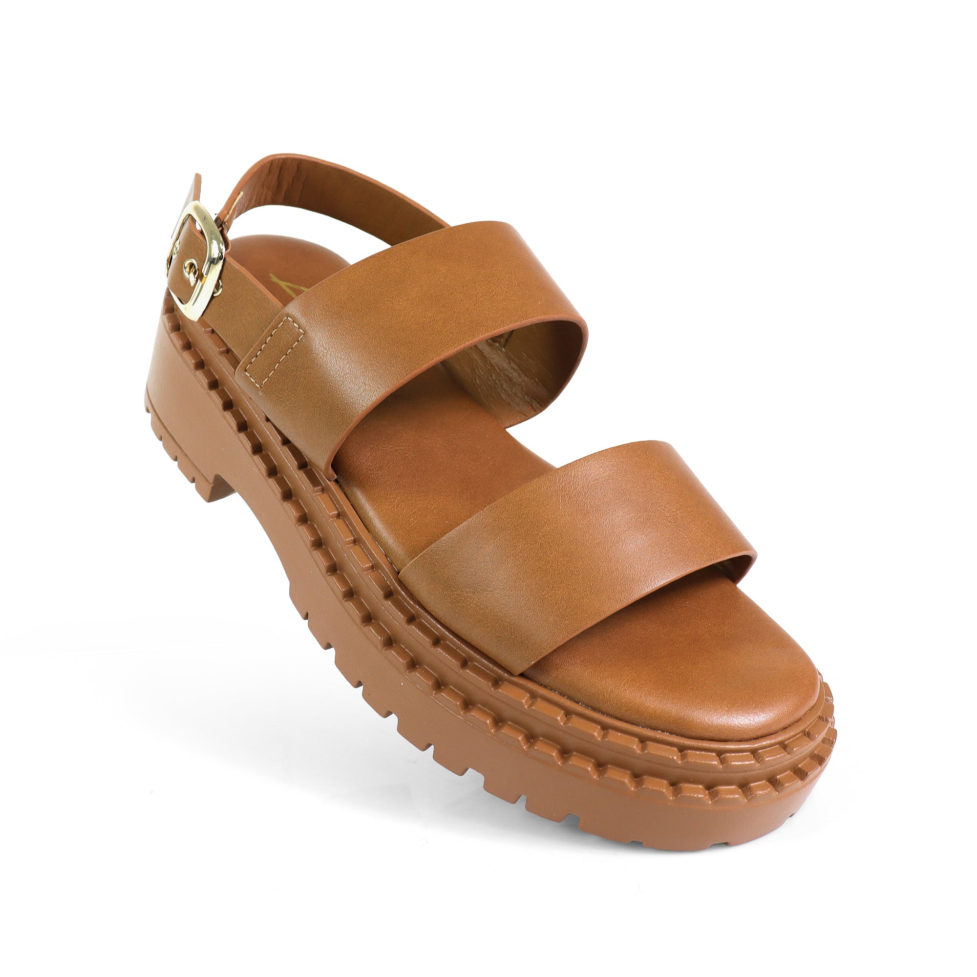 WENDY-2 CHUNCKY GLADIATOR PLATFORM SANDAL TAN