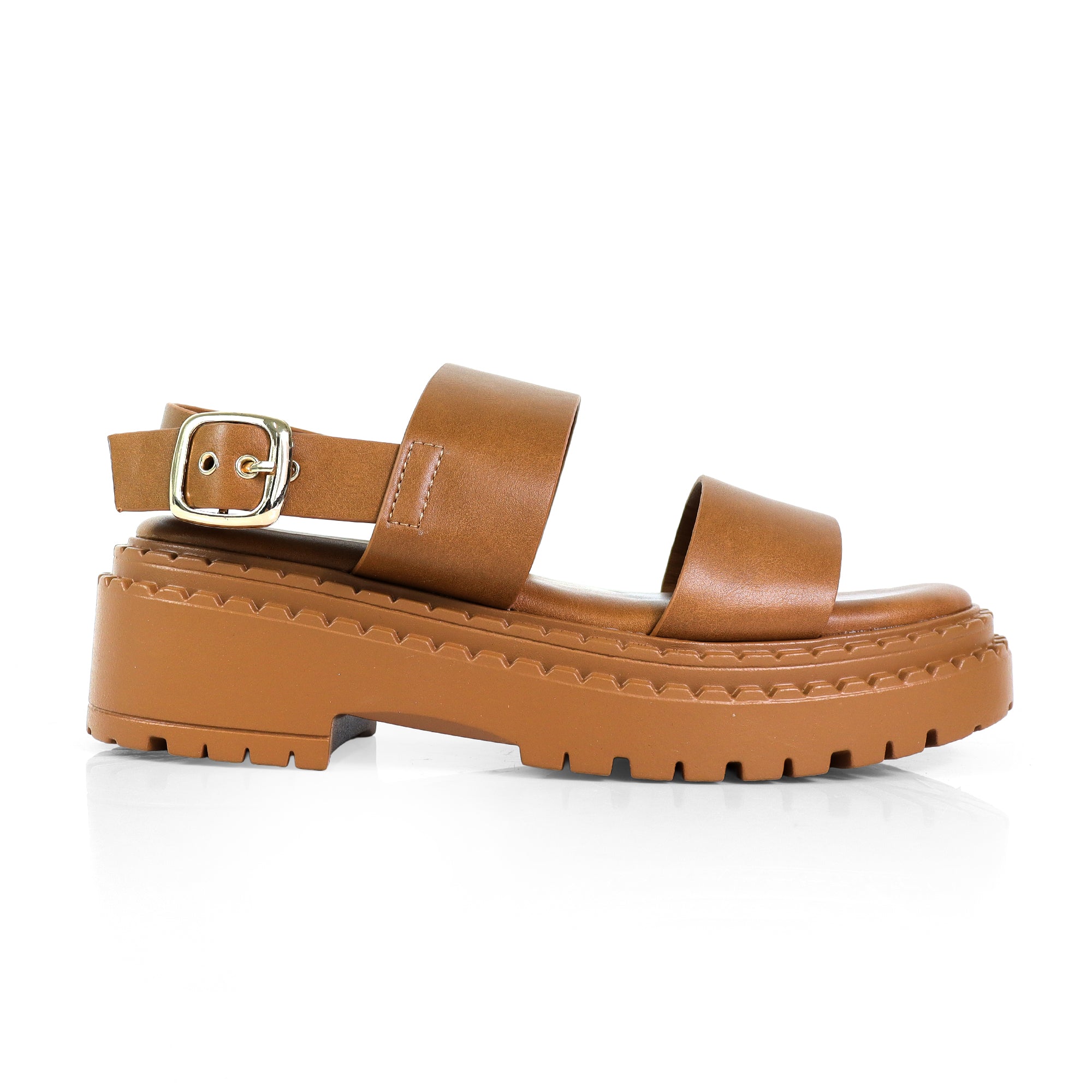 WENDY-2 CHUNCKY GLADIATOR PLATFORM SANDAL TAN