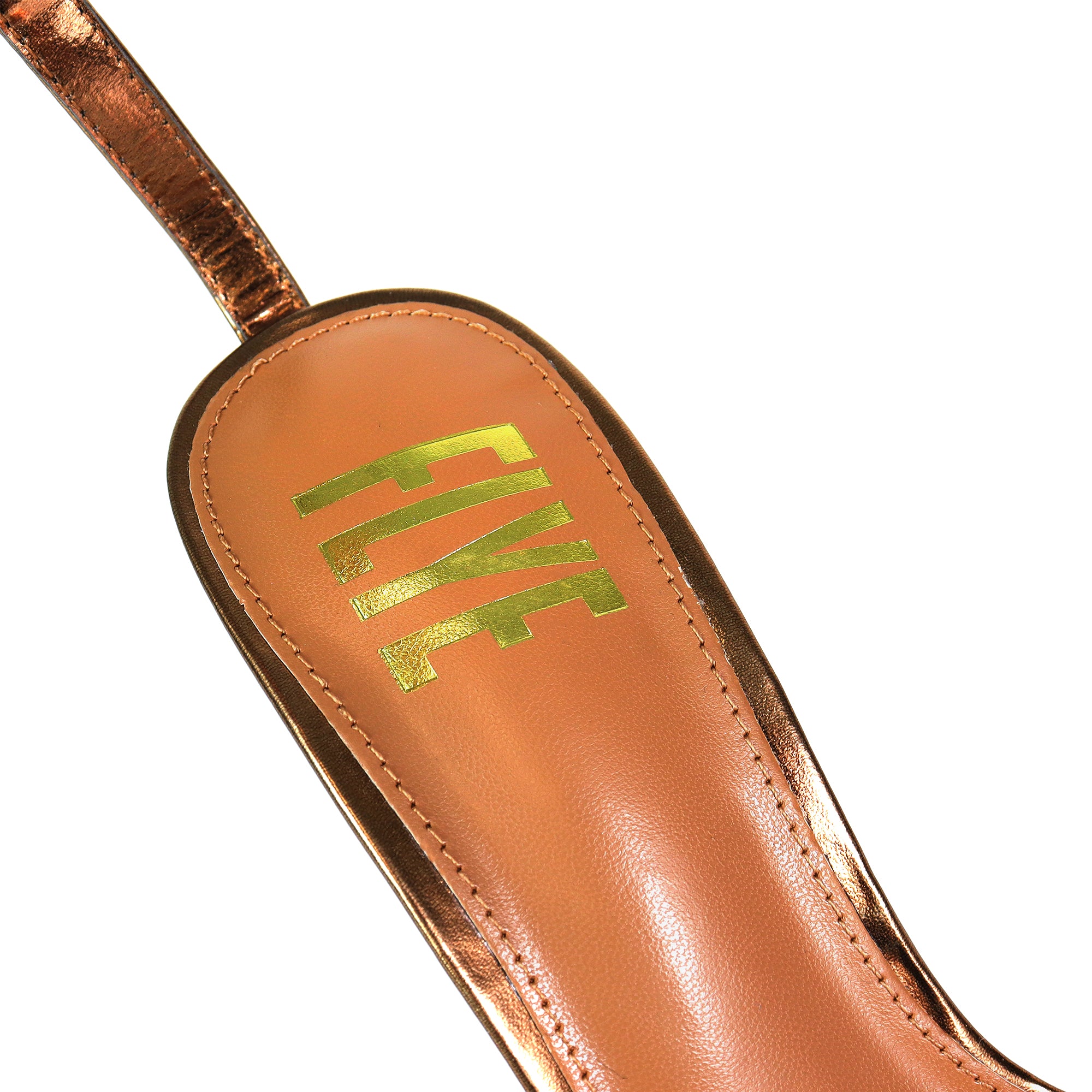 YAIMA-1 POINTED TOE ANCKLE STRAP W/ METAL HEEL BRONZE