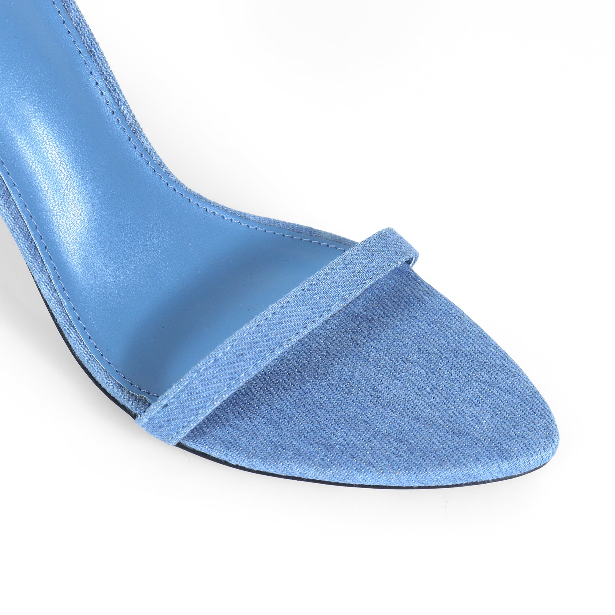 YAIMA-1 POINTED TOE ANCKLE STRAP W/ METAL HEEL DENIM