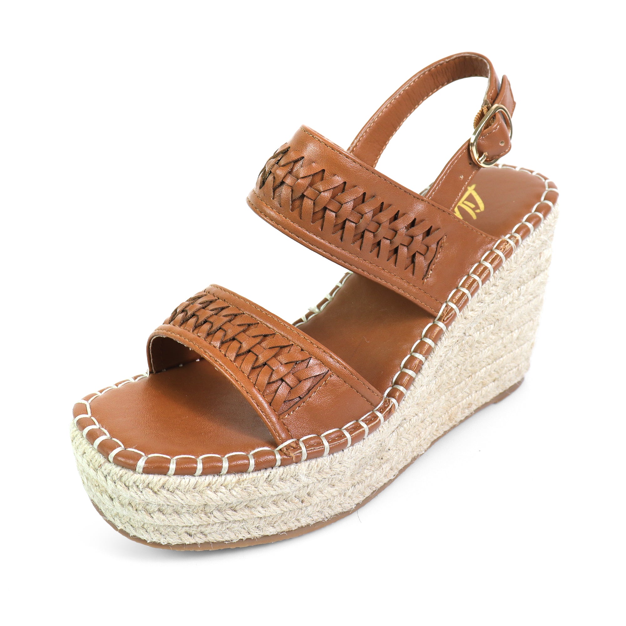 YUZU-1 DUO WOVEN ESPADRILLE FLATS TAN