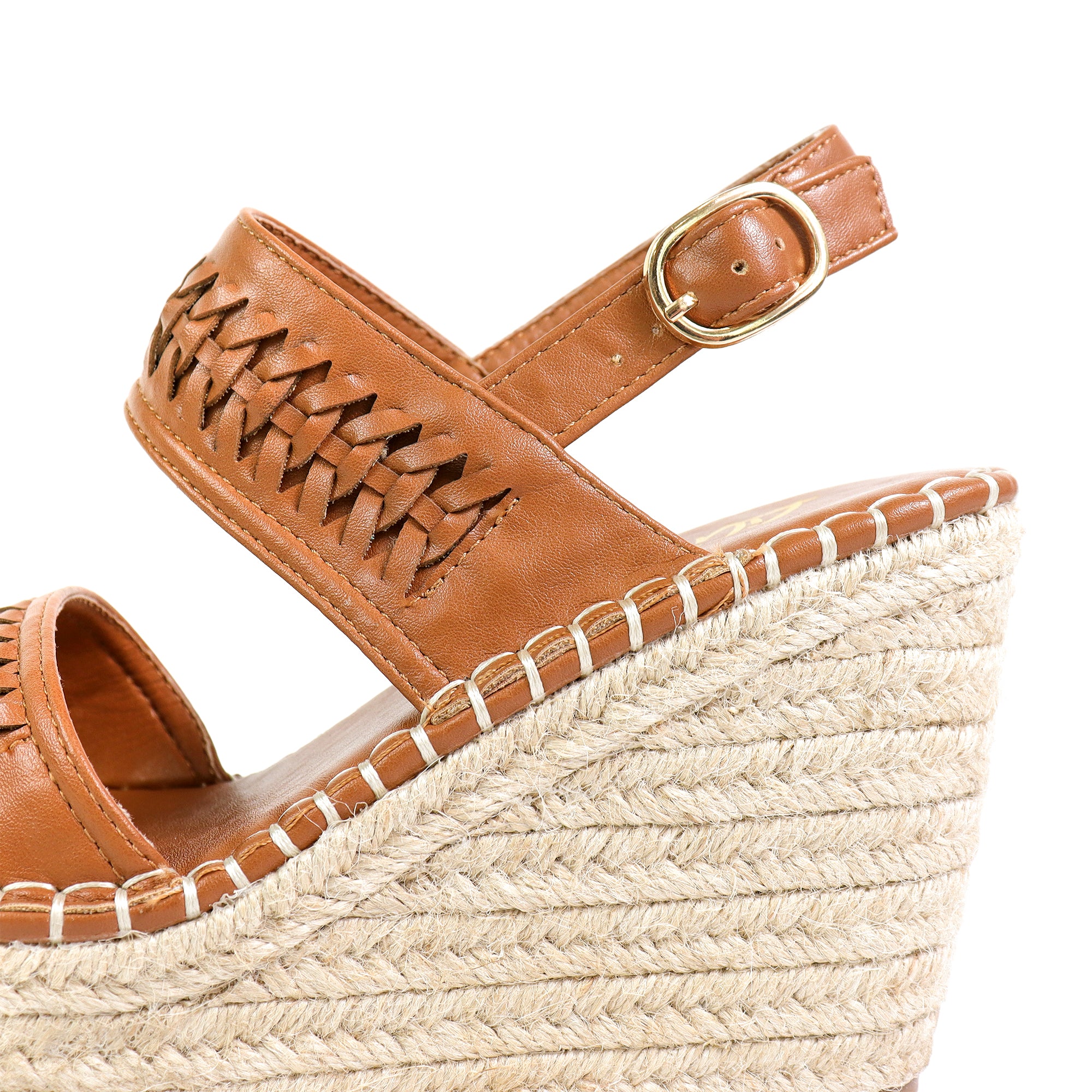 YUZU-1 DUO WOVEN ESPADRILLE FLATS TAN
