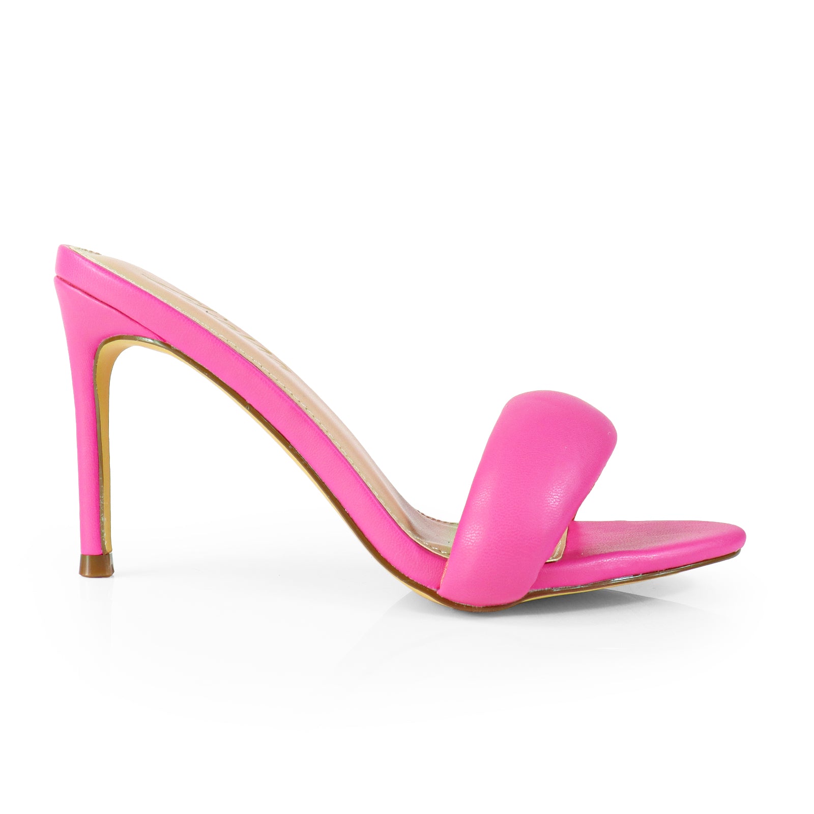 ZAHA-7 OPEN TOE PUFFY CUFF  W/ HIGH HEEL PINK