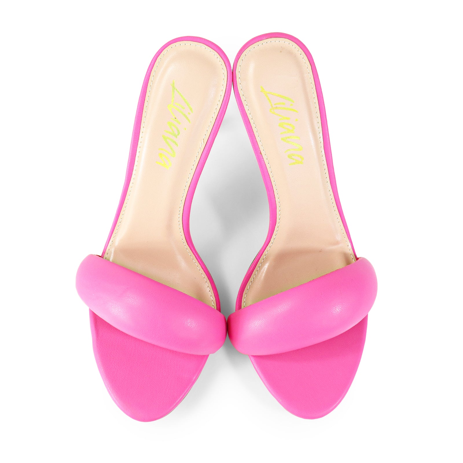 ZAHA-7 OPEN TOE PUFFY CUFF  W/ HIGH HEEL PINK