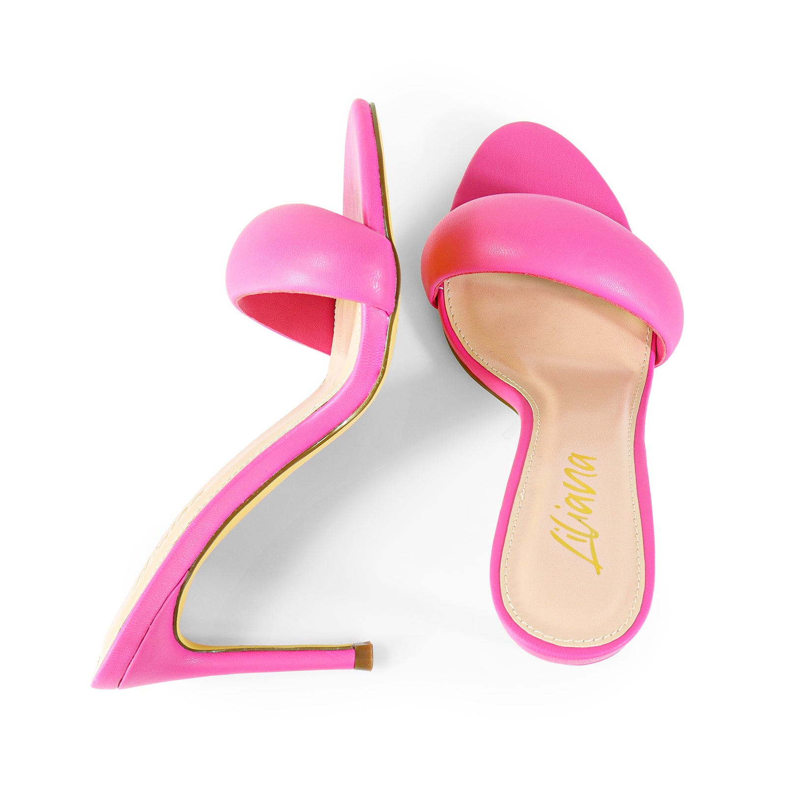 ZAHA-7 OPEN TOE PUFFY CUFF  W/ HIGH HEEL PINK