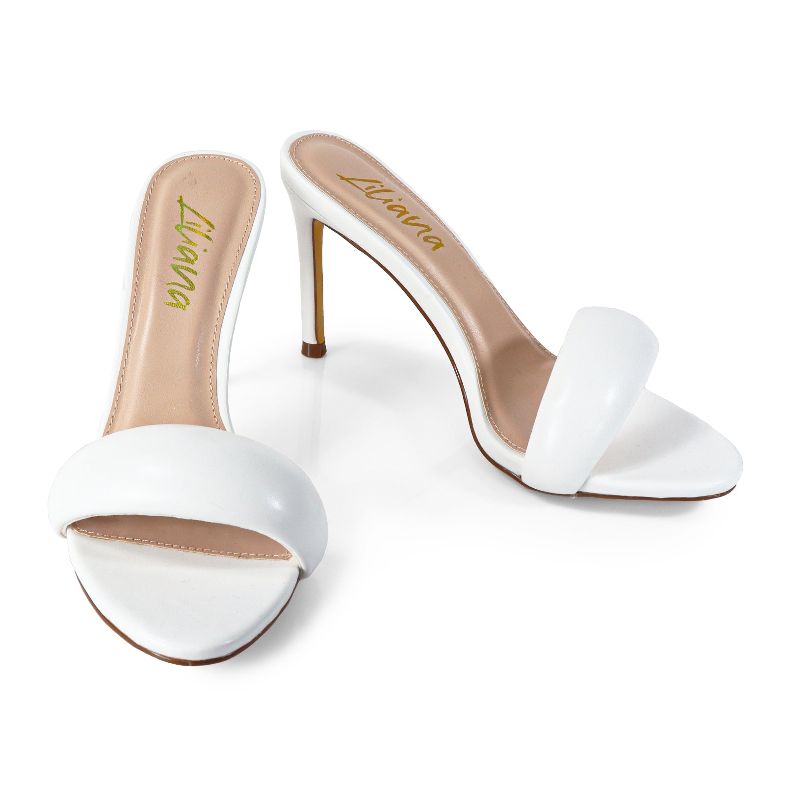 ZAHA-7 OPEN TOE PUFFY CUFF  W/ HIGH HEEL WHITE