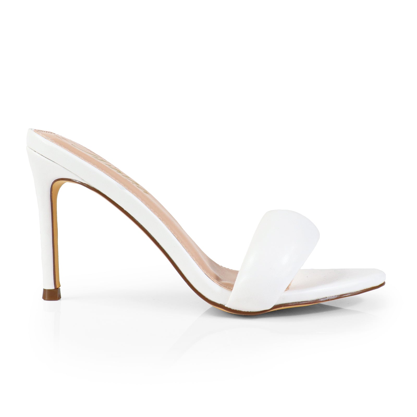 ZAHA-7 OPEN TOE PUFFY CUFF  W/ HIGH HEEL WHITE