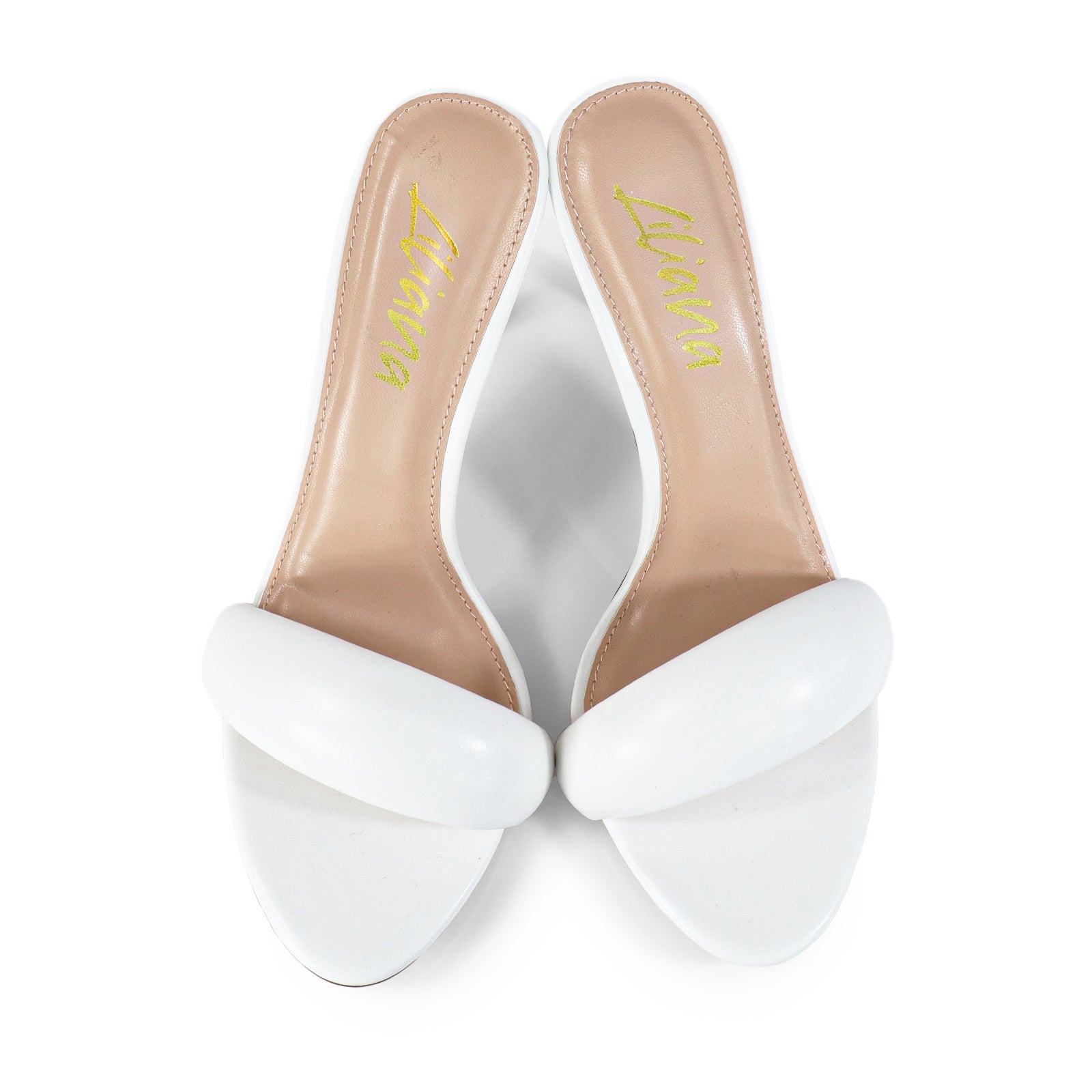 ZAHA-7 OPEN TOE PUFFY CUFF  W/ HIGH HEEL WHITE