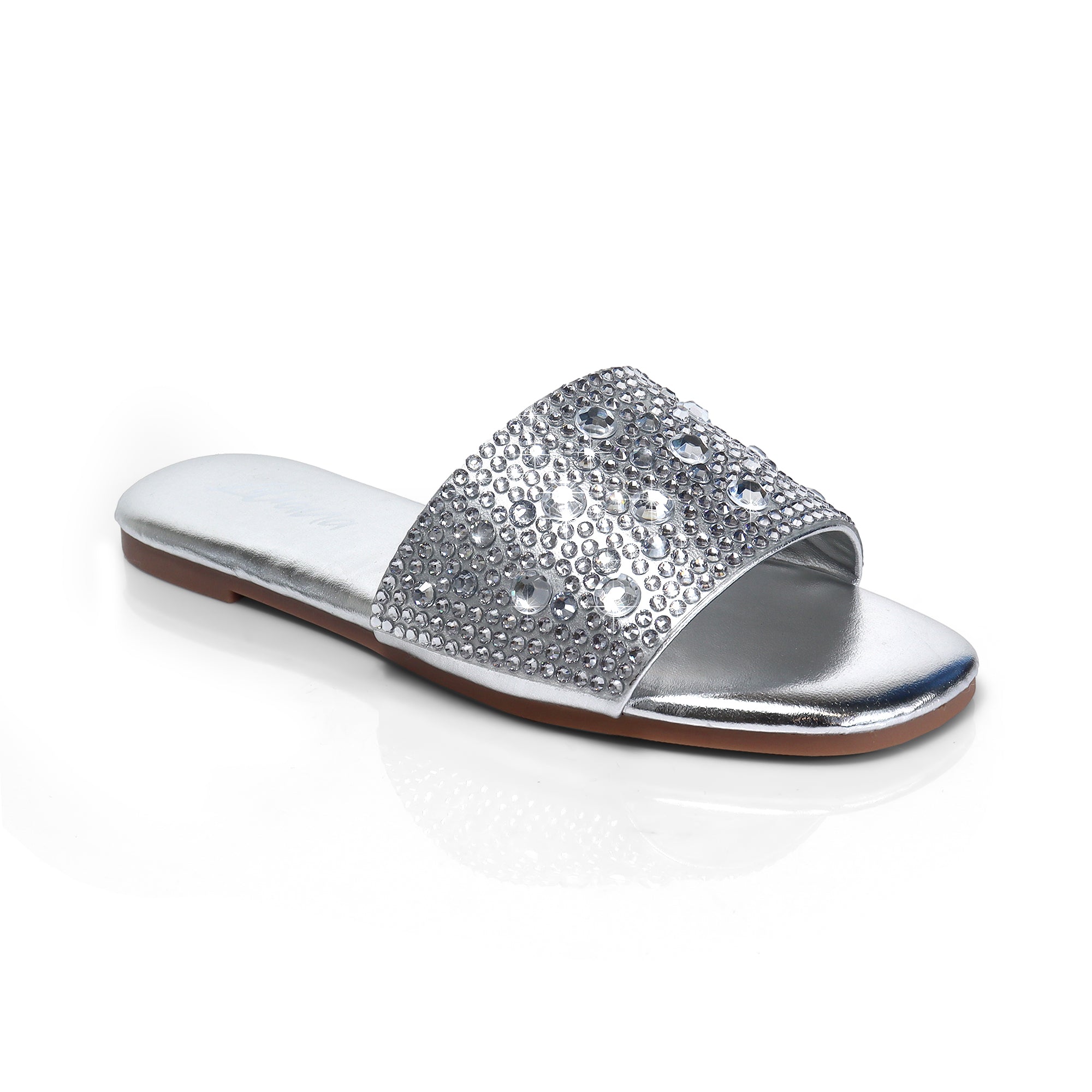 ZARYA-1 RHINESTONE SLIDE SILVER