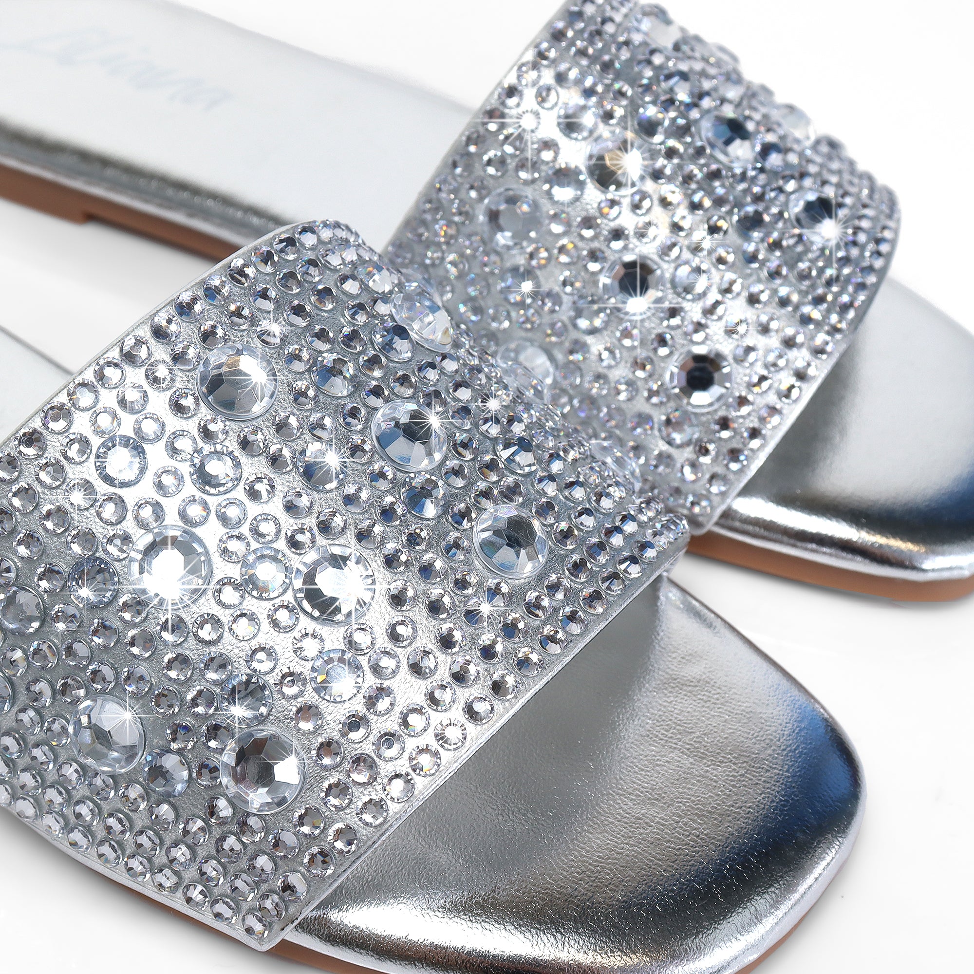 ZARYA-1 RHINESTONE SLIDE SILVER