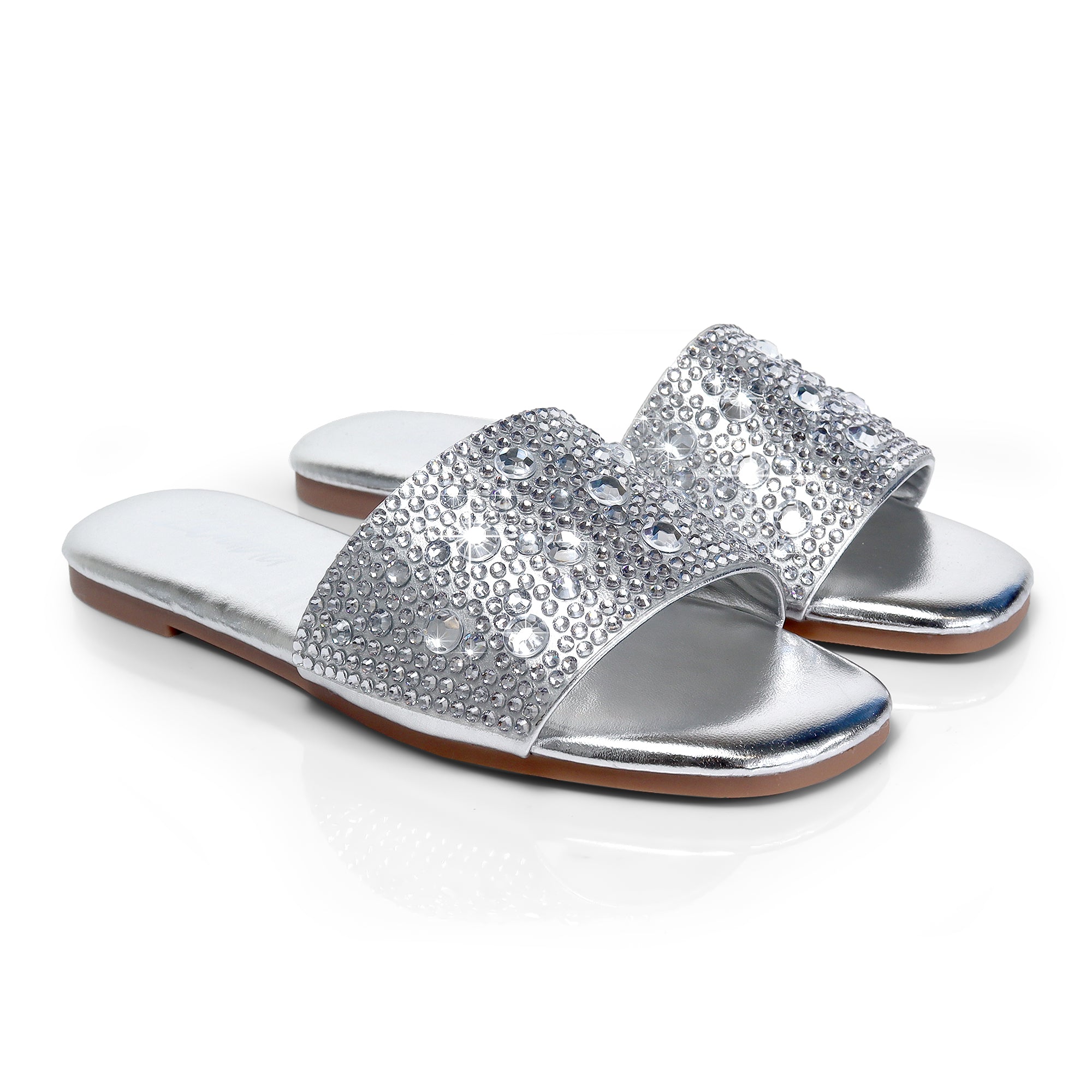 ZARYA-1 RHINESTONE SLIDE SILVER