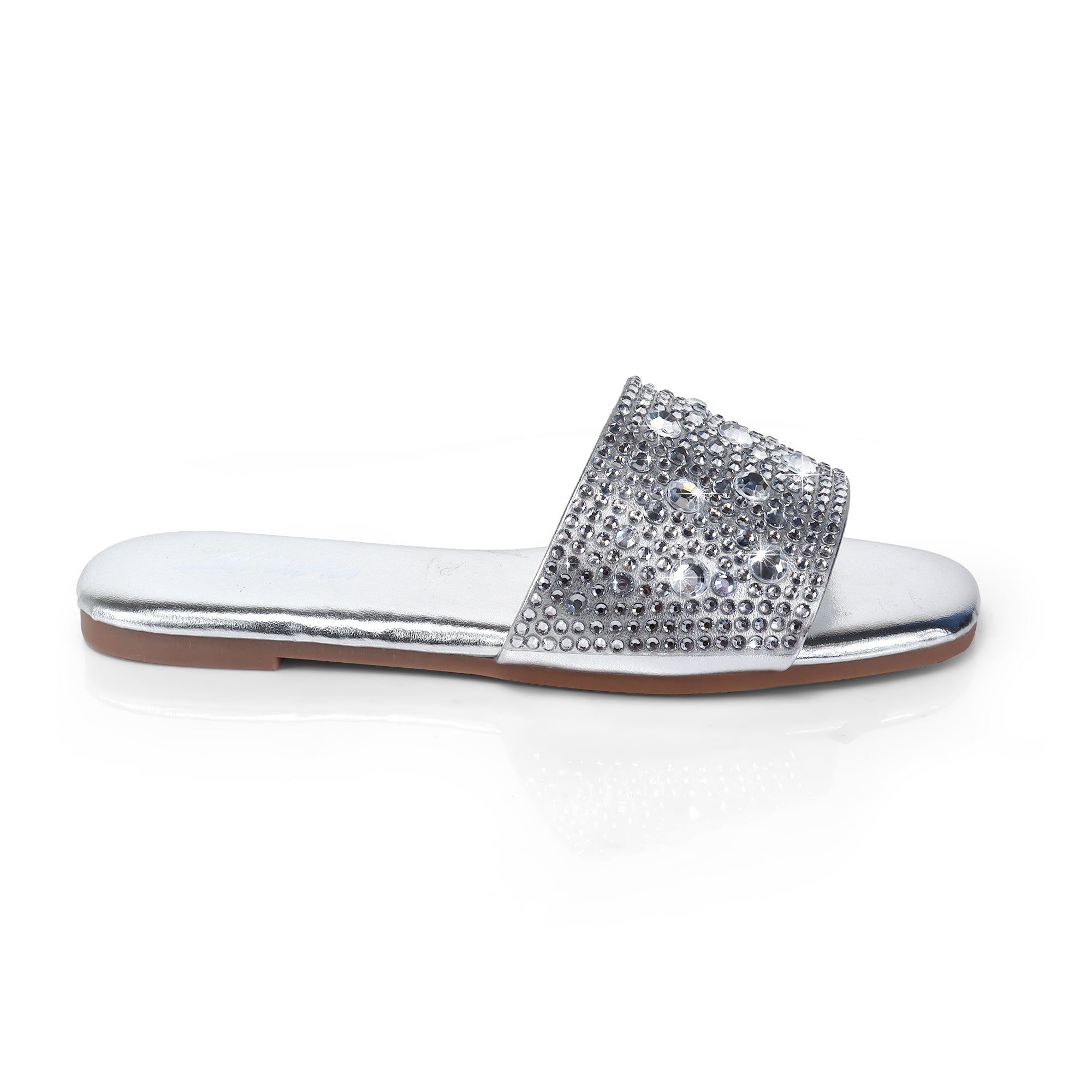 ZARYA-1 RHINESTONE SLIDE SILVER