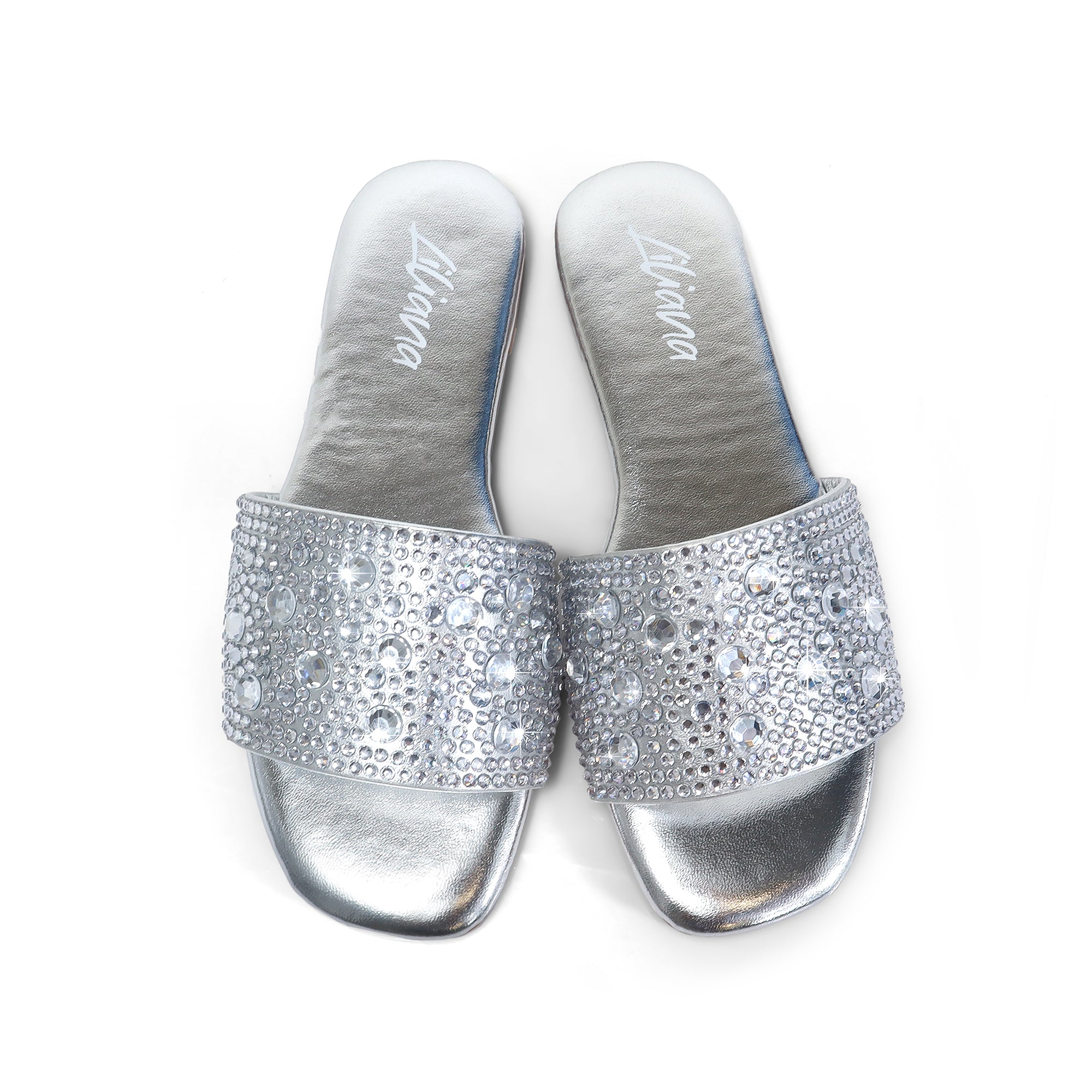 ZARYA-1 RHINESTONE SLIDE SILVER