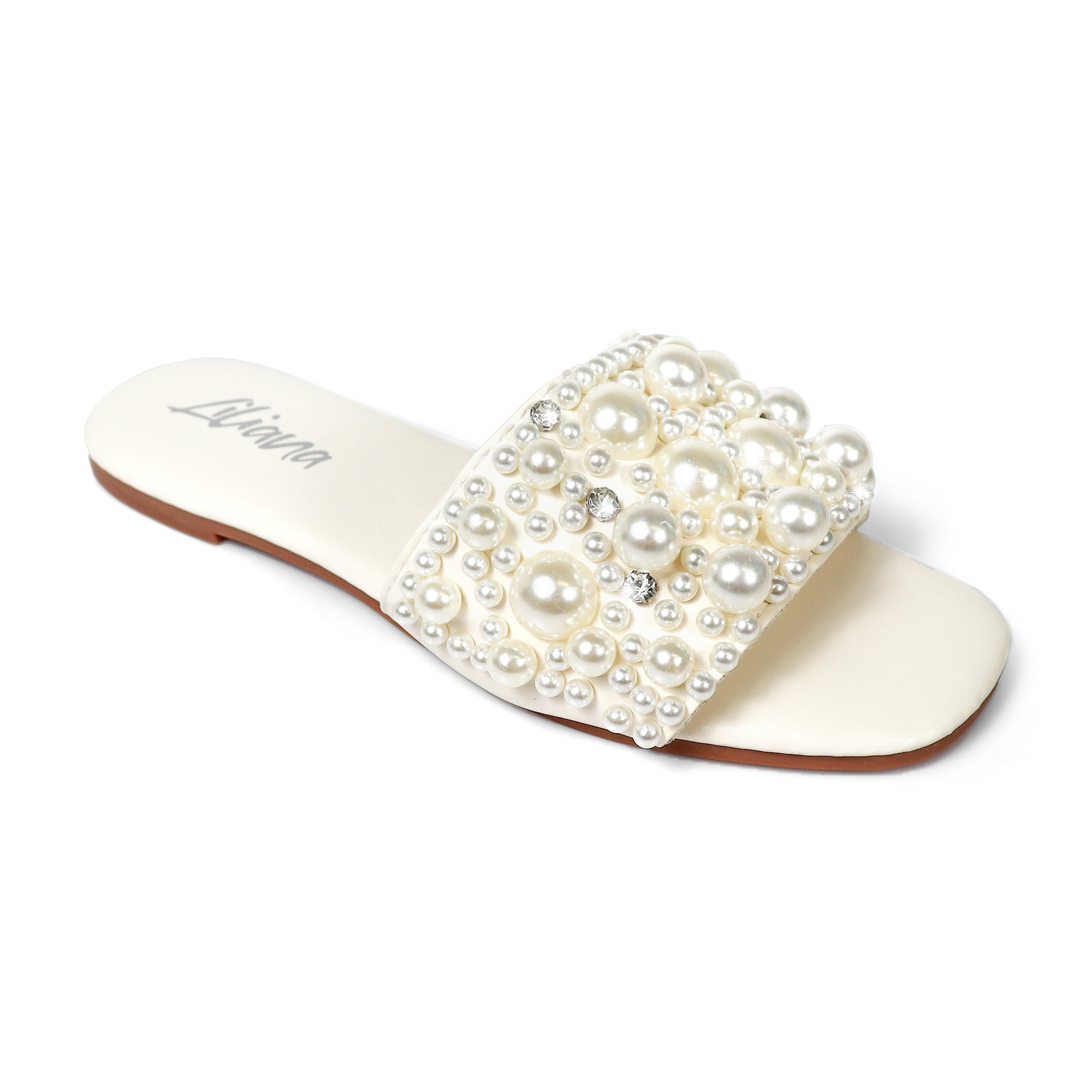 ZARYA-2 PEARL W/RHINESTONE SLIDE WHITE