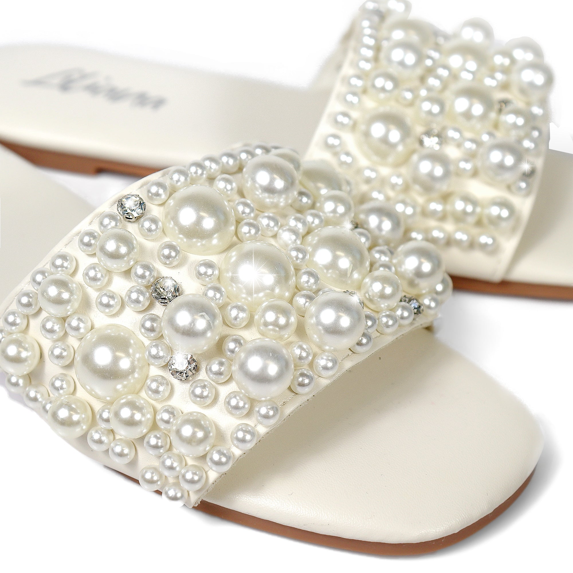 ZARYA-2 PEARL W/RHINESTONE SLIDE WHITE
