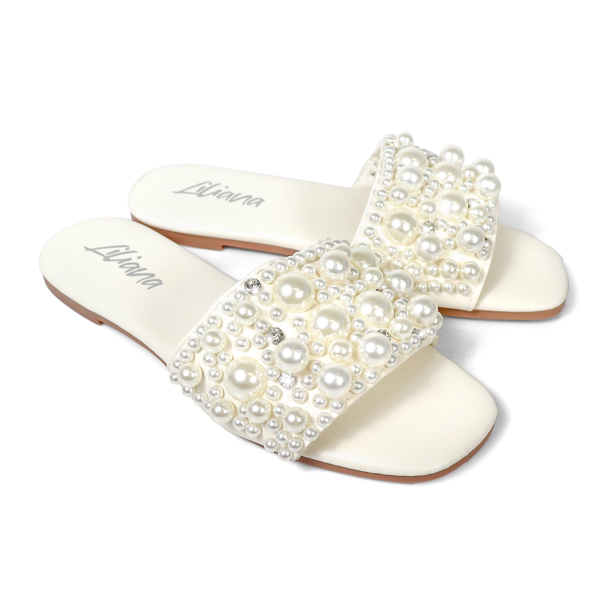 ZARYA-2 PEARL W/RHINESTONE SLIDE WHITE