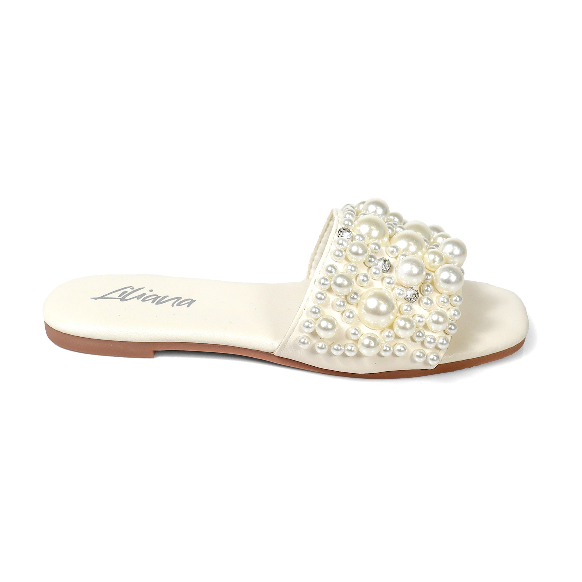 ZARYA-2 PEARL W/RHINESTONE SLIDE WHITE