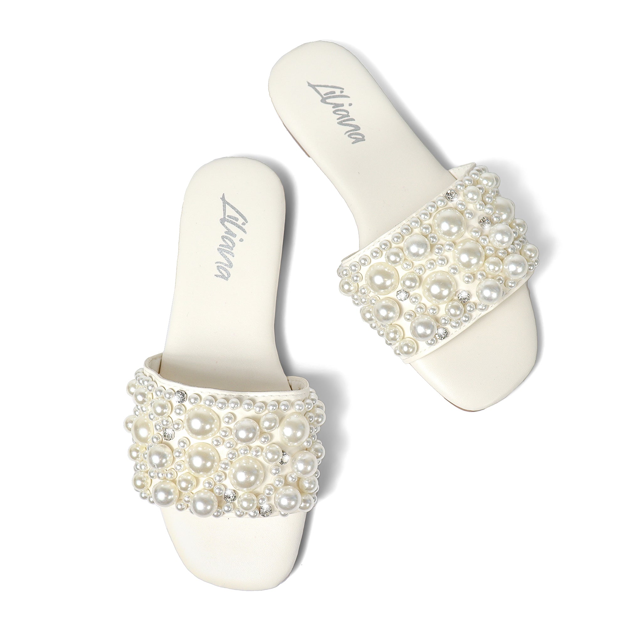 ZARYA-2 PEARL W/RHINESTONE SLIDE WHITE
