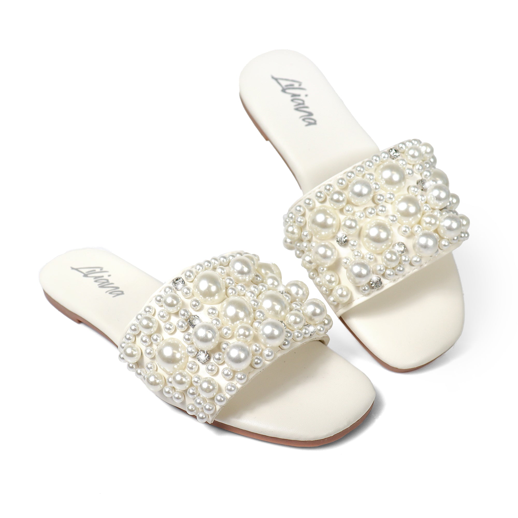 ZARYA-2 PEARL W/RHINESTONE SLIDE WHITE