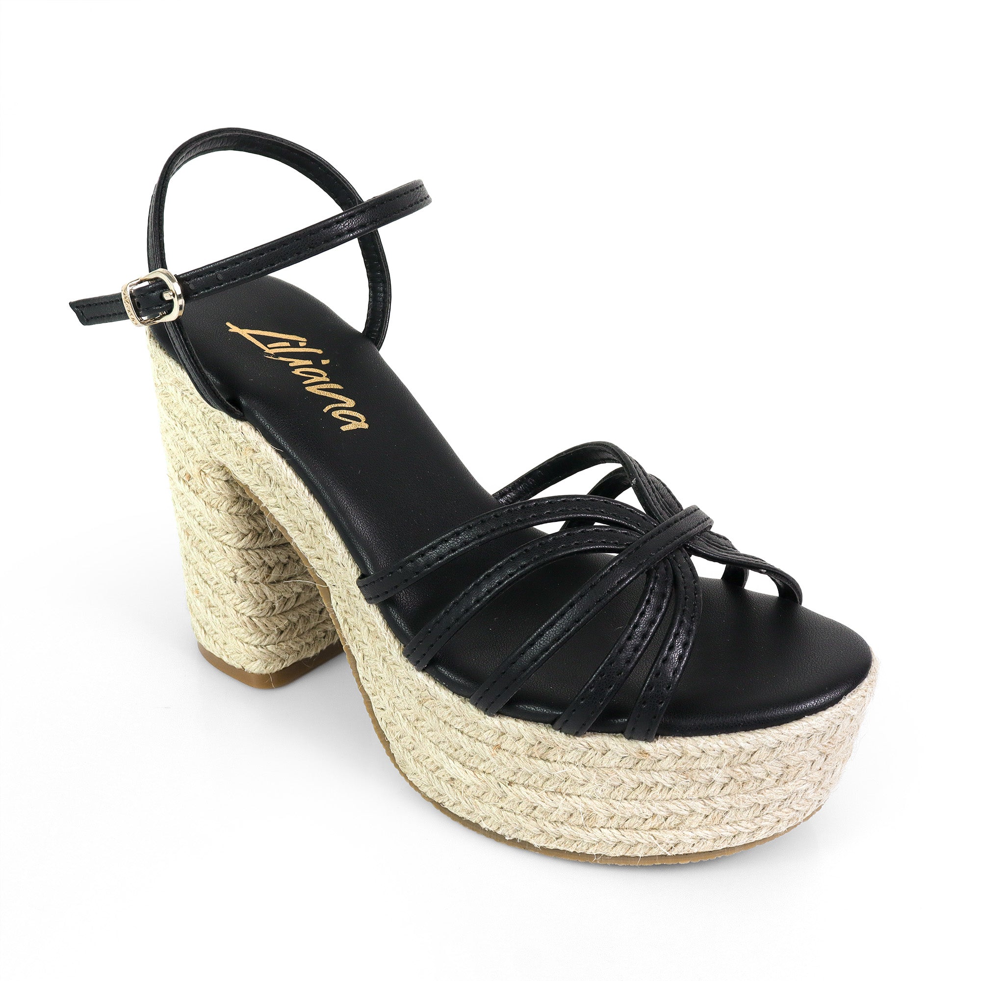 ZELLNY-2 ESPADRILLE HEEL WEDGE BLACK
