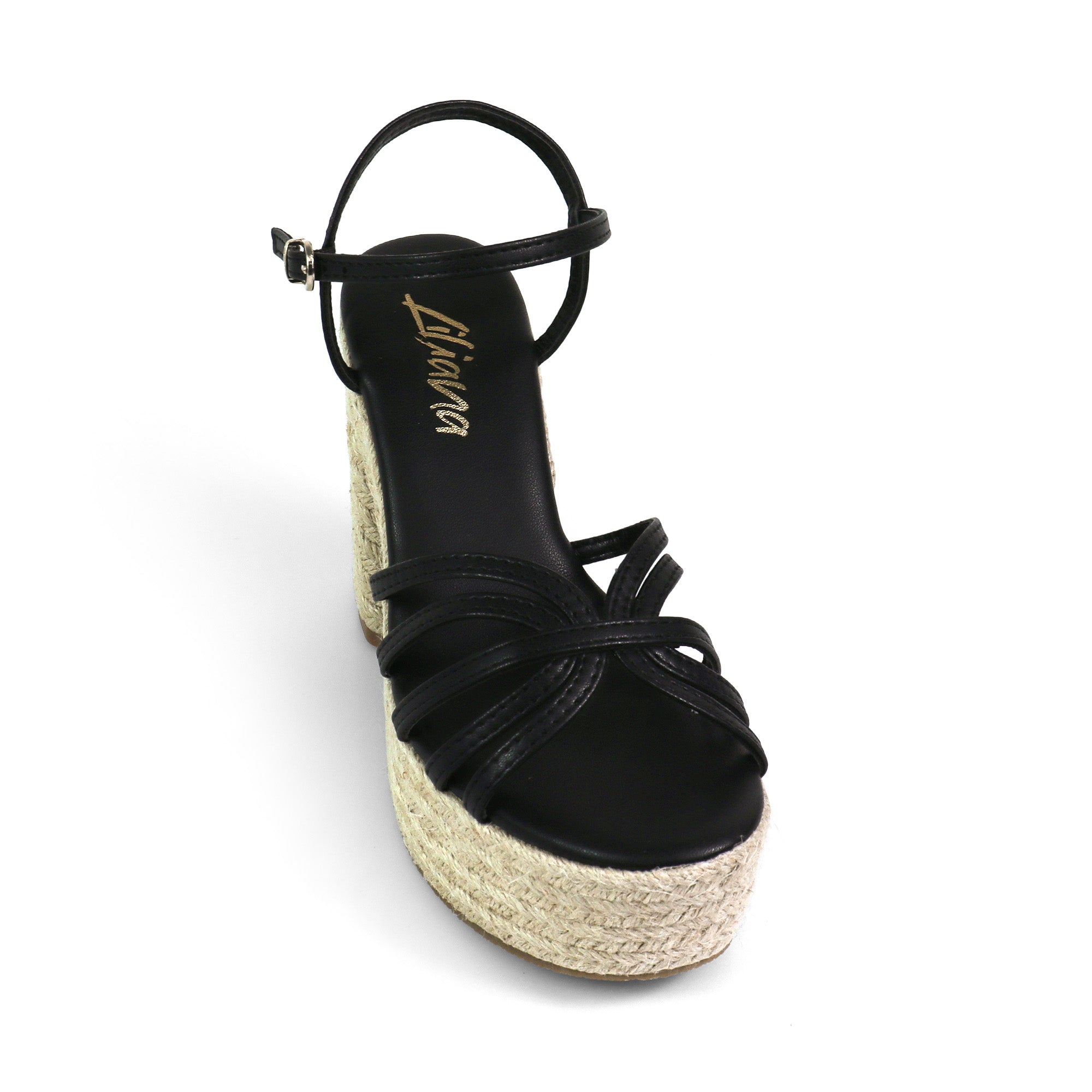 ZELLNY-2 ESPADRILLE HEEL WEDGE BLACK