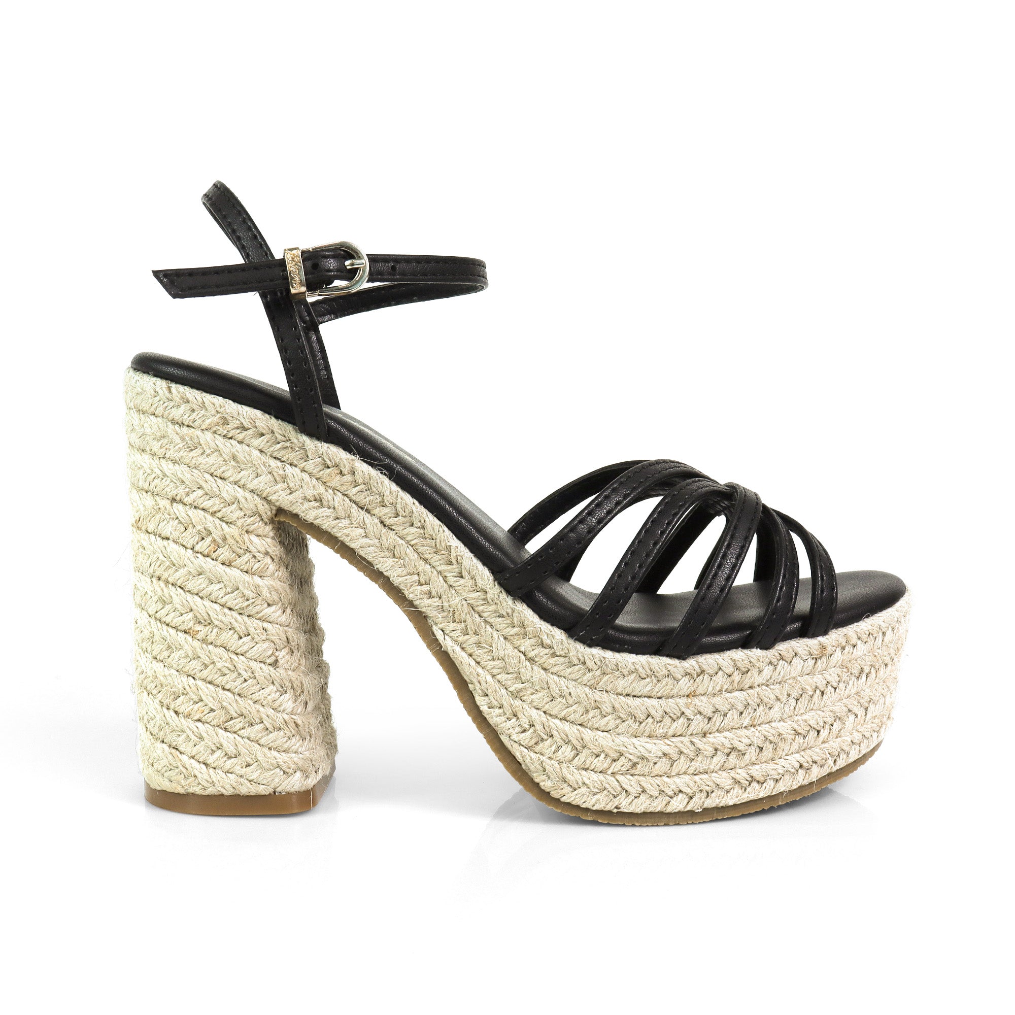 ZELLNY-2 ESPADRILLE HEEL WEDGE BLACK